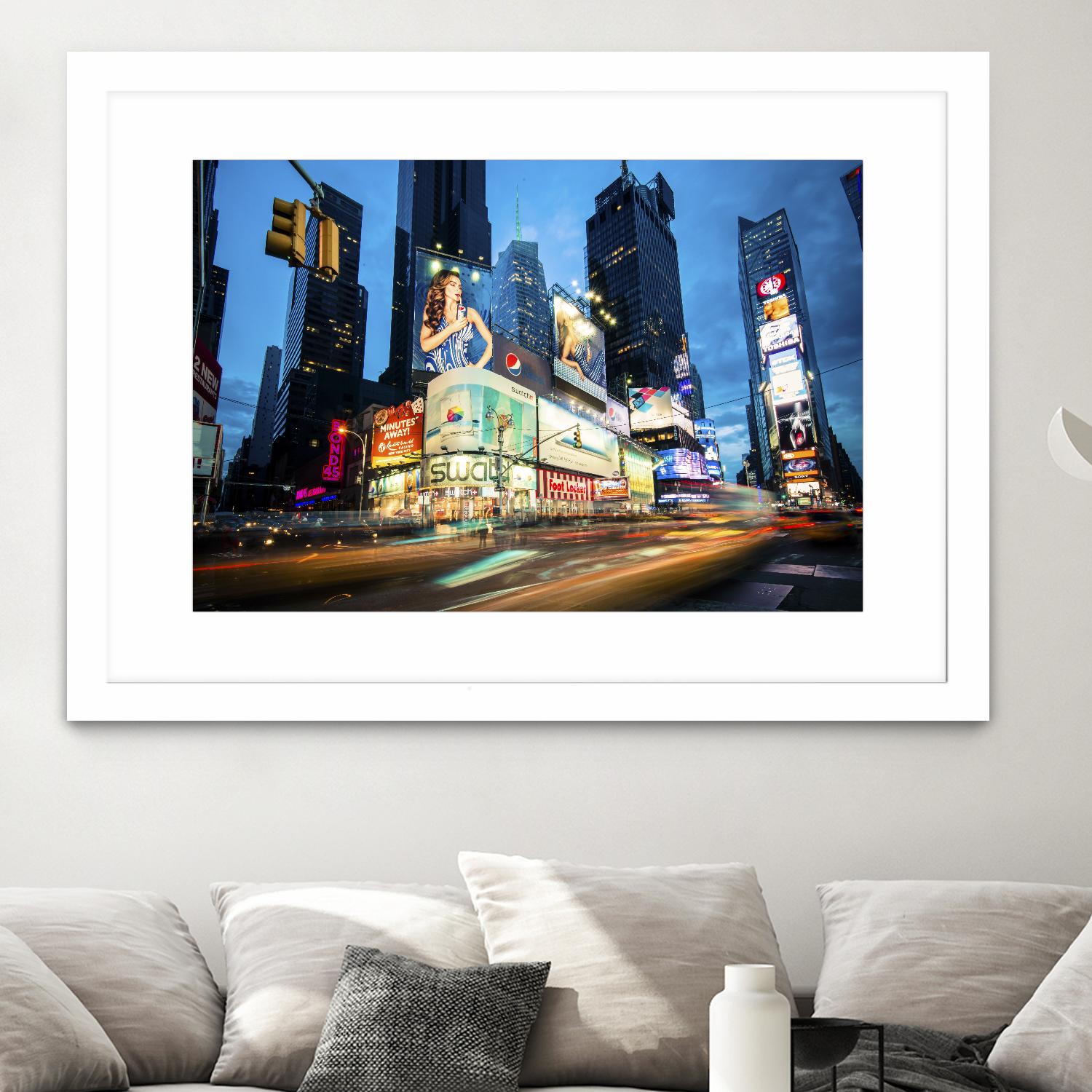 Times Square Rays of Light III by Guilliame Gaudet on GIANT ART - black city scene
