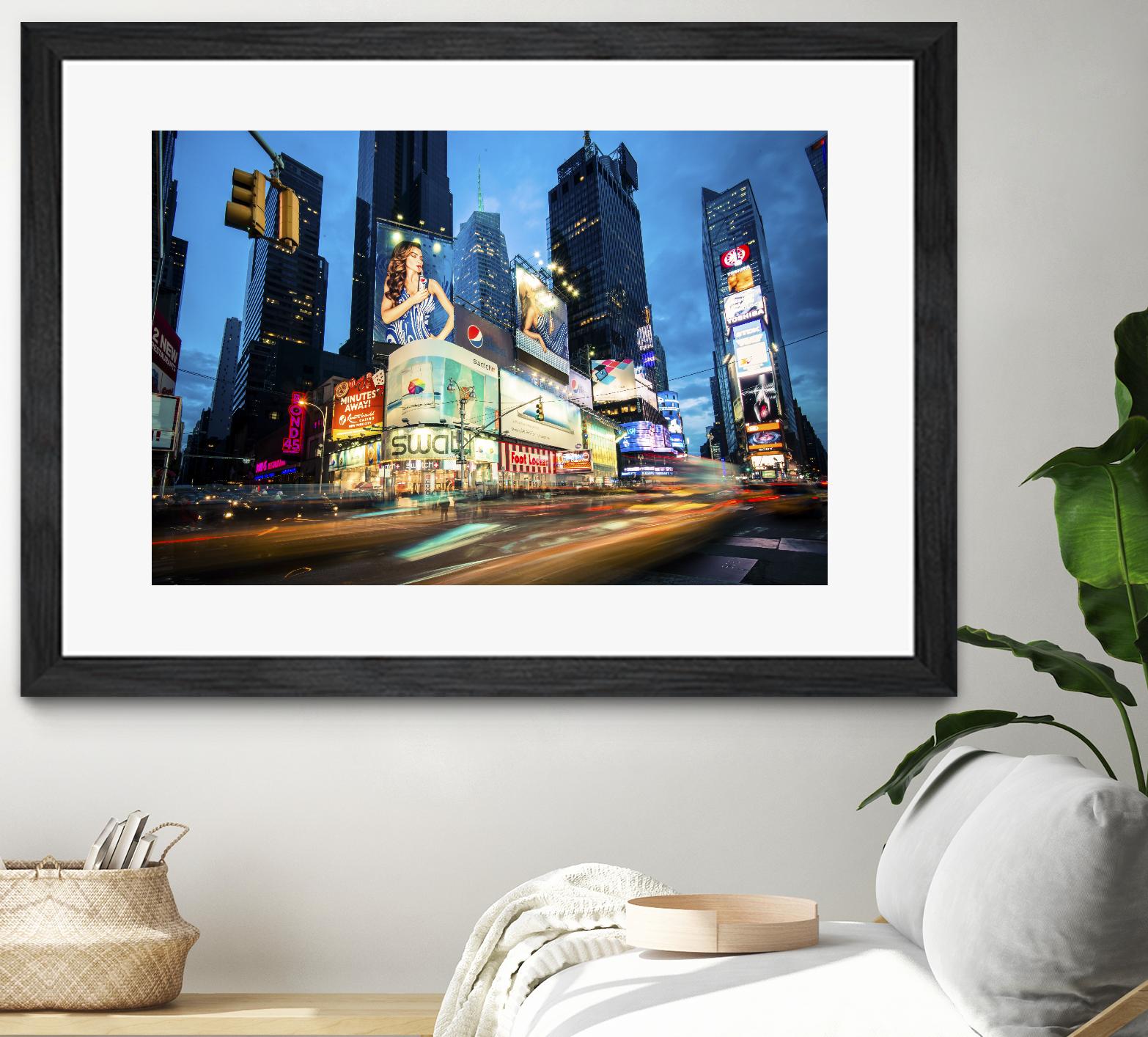 Times Square Rays of Light III by Guilliame Gaudet on GIANT ART - black city scene