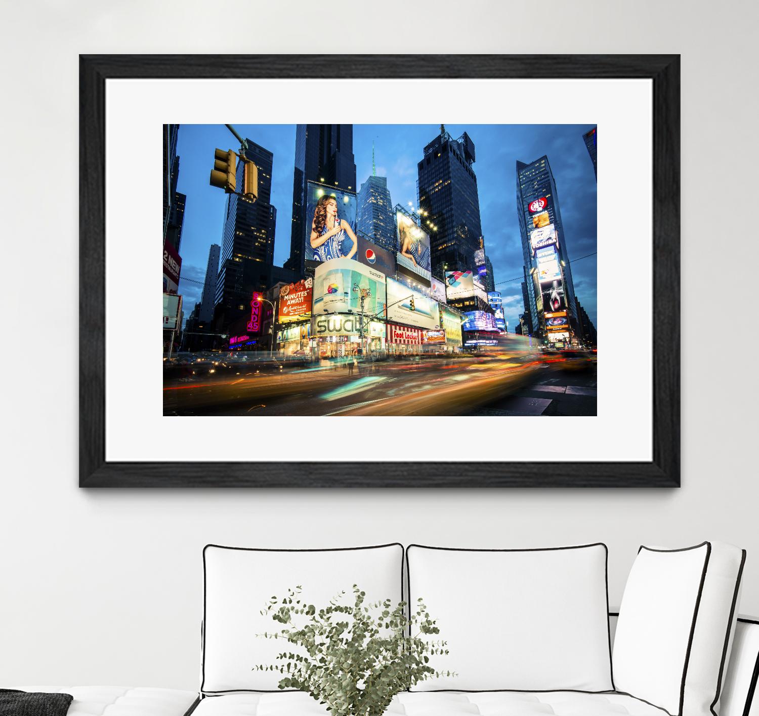 Times Square Rays of Light III by Guilliame Gaudet on GIANT ART - black city scene