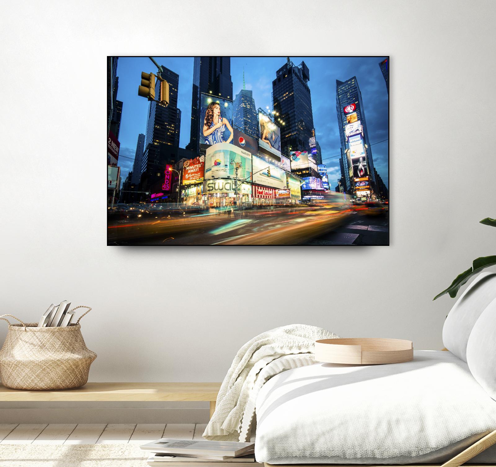 Times Square Rays of Light III by Guilliame Gaudet on GIANT ART - black city scene