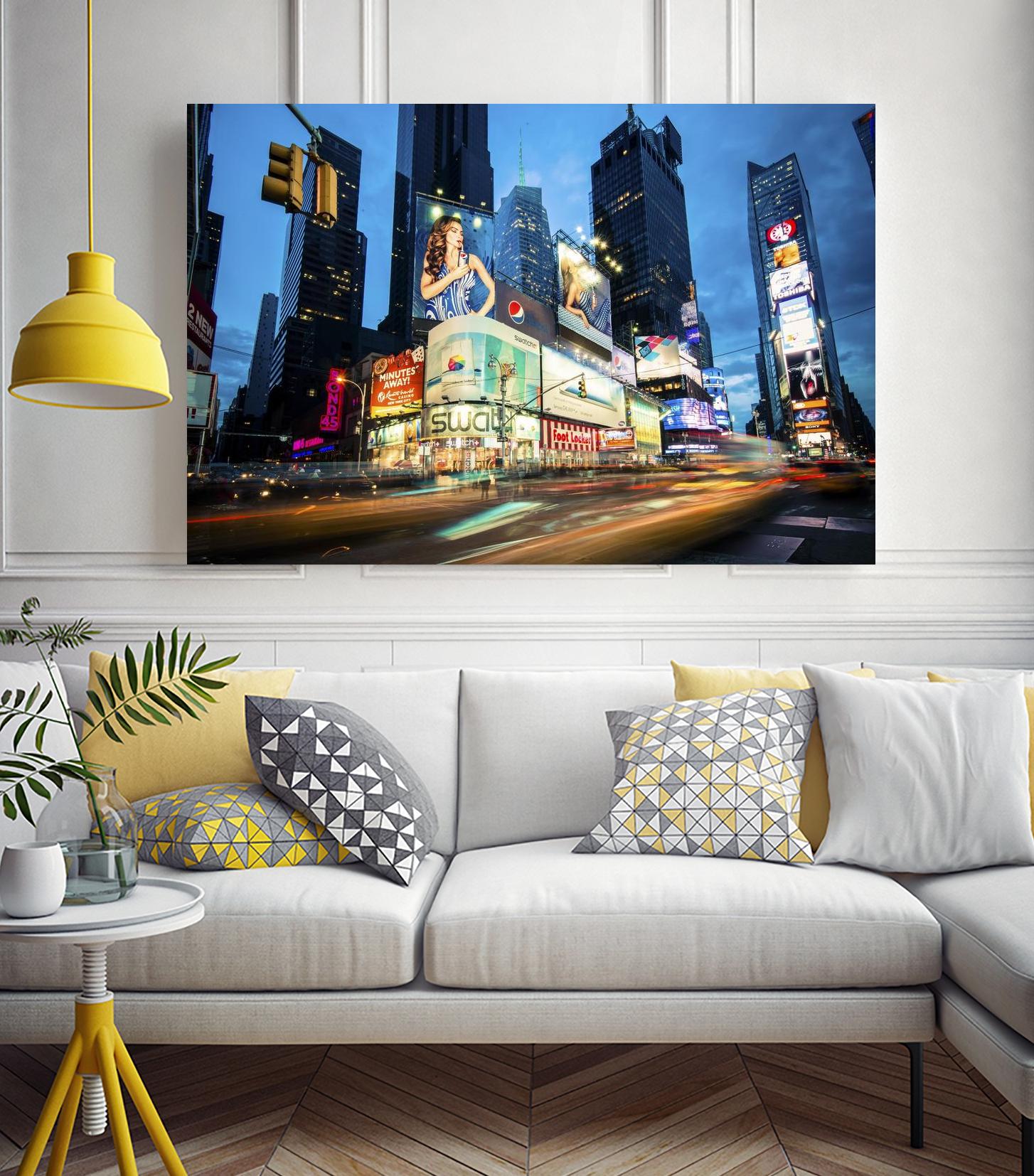Times Square Rays of Light III by Guilliame Gaudet on GIANT ART - black city scene