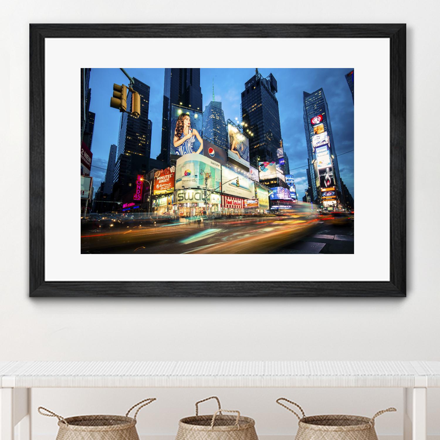 Times Square Rays of Light III by Guilliame Gaudet on GIANT ART - black city scene