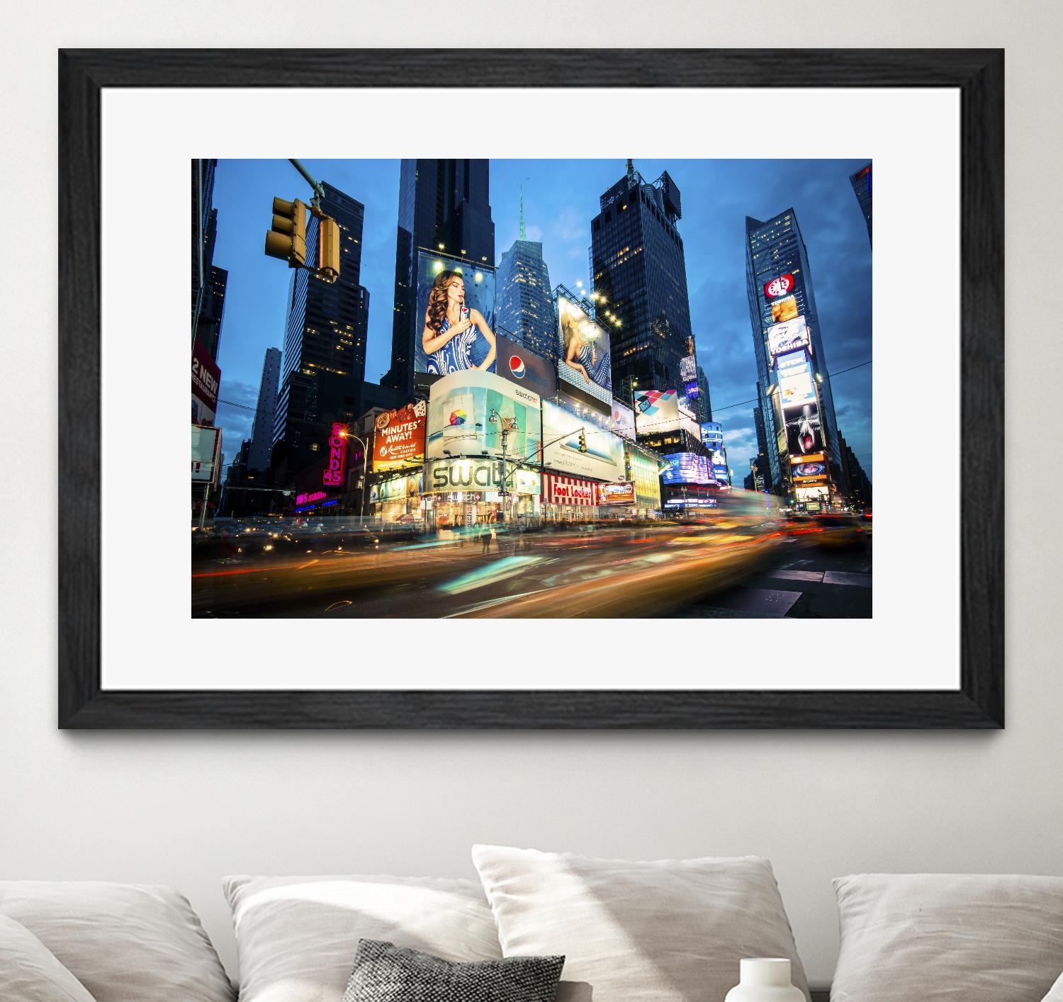 Times Square Rays of Light III by Guilliame Gaudet on GIANT ART - black city scene
