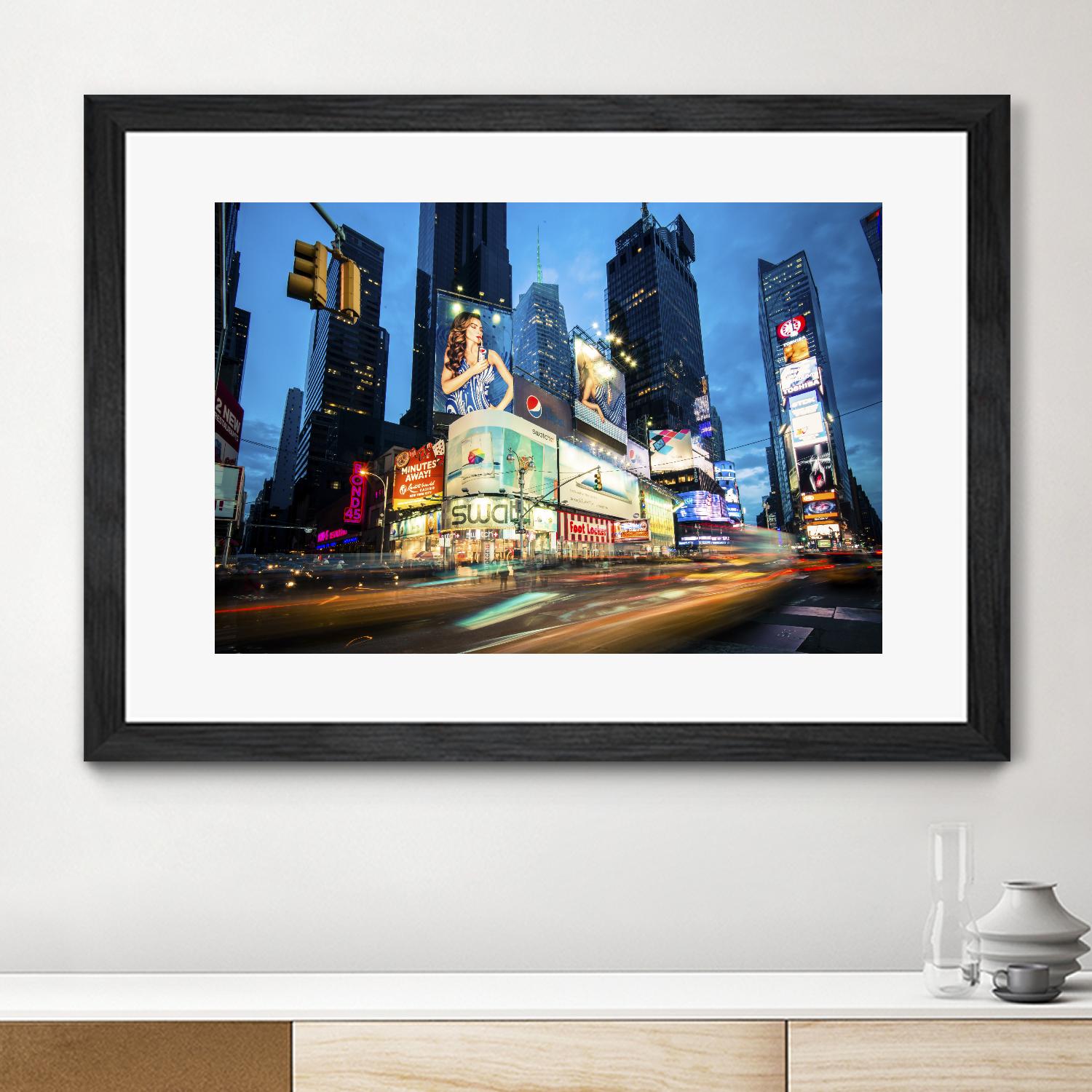 Times Square Rays of Light III by Guilliame Gaudet on GIANT ART - black city scene