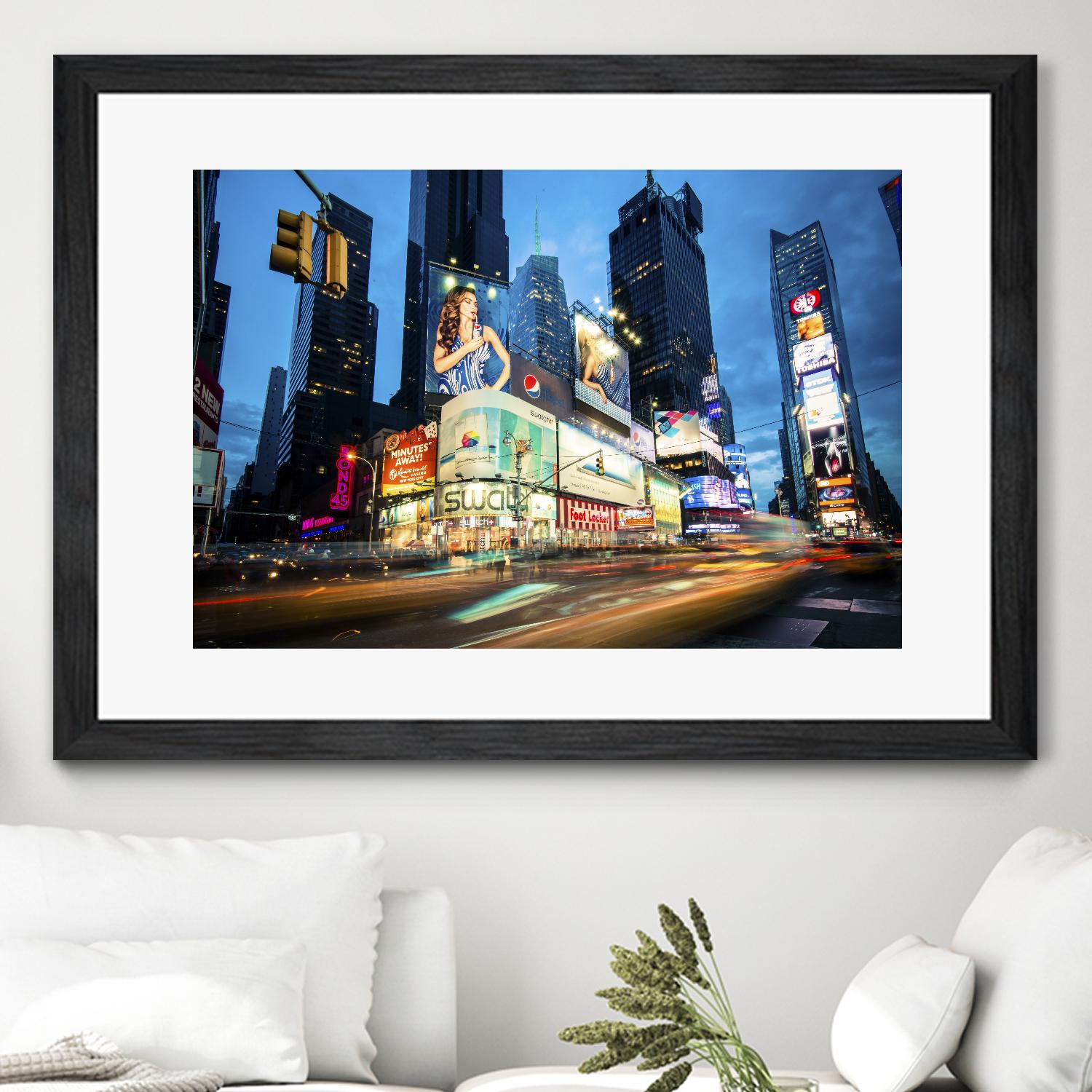 Times Square Rays of Light III by Guilliame Gaudet on GIANT ART - black city scene