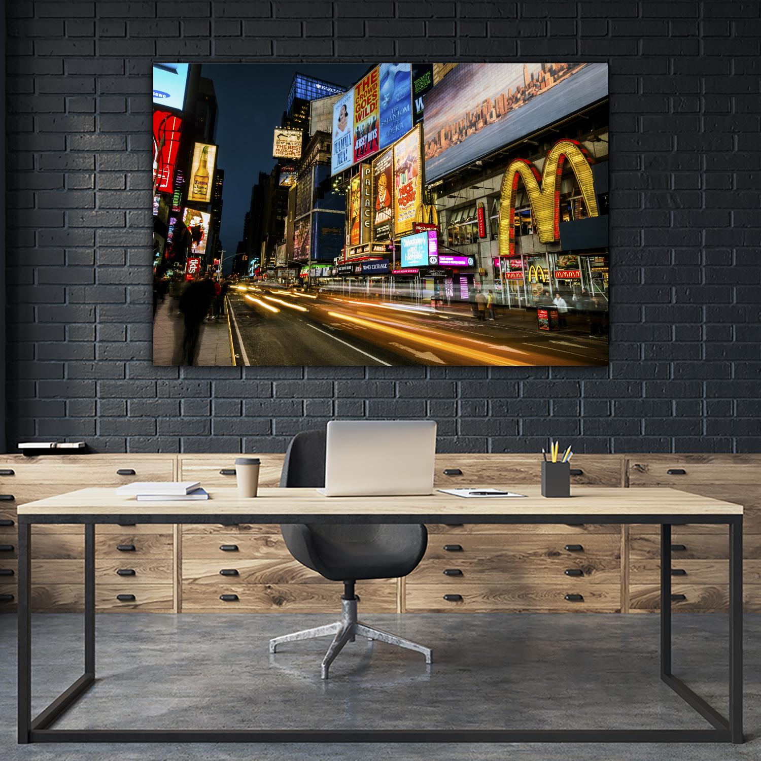 Times Square Rays of Light IV by Guilliame Gaudet on GIANT ART - yellow city scene