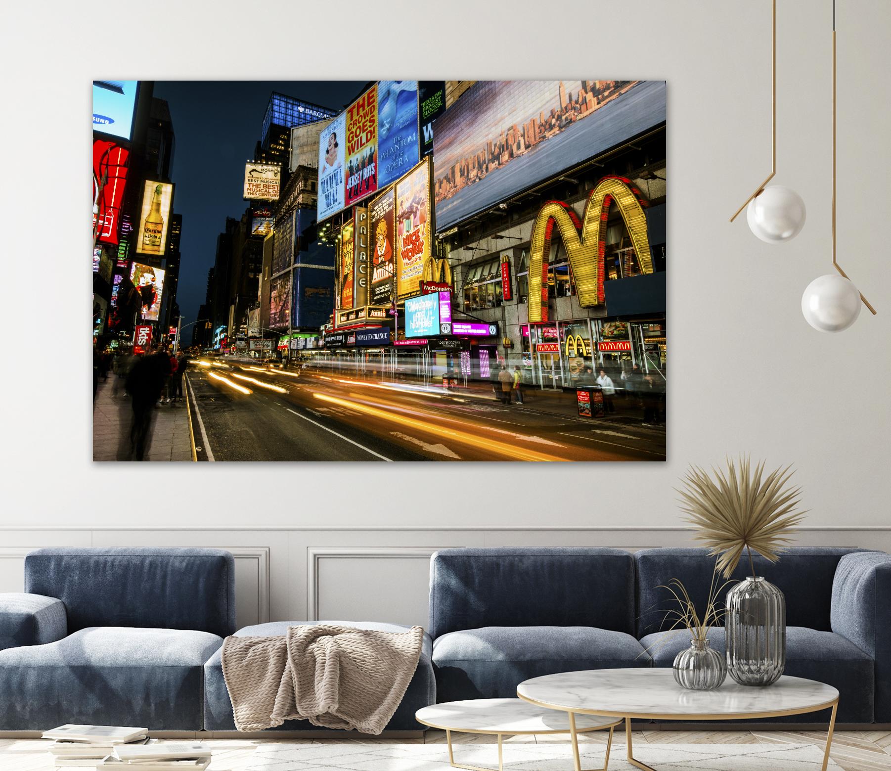 Times Square Rays of Light IV by Guilliame Gaudet on GIANT ART - yellow city scene