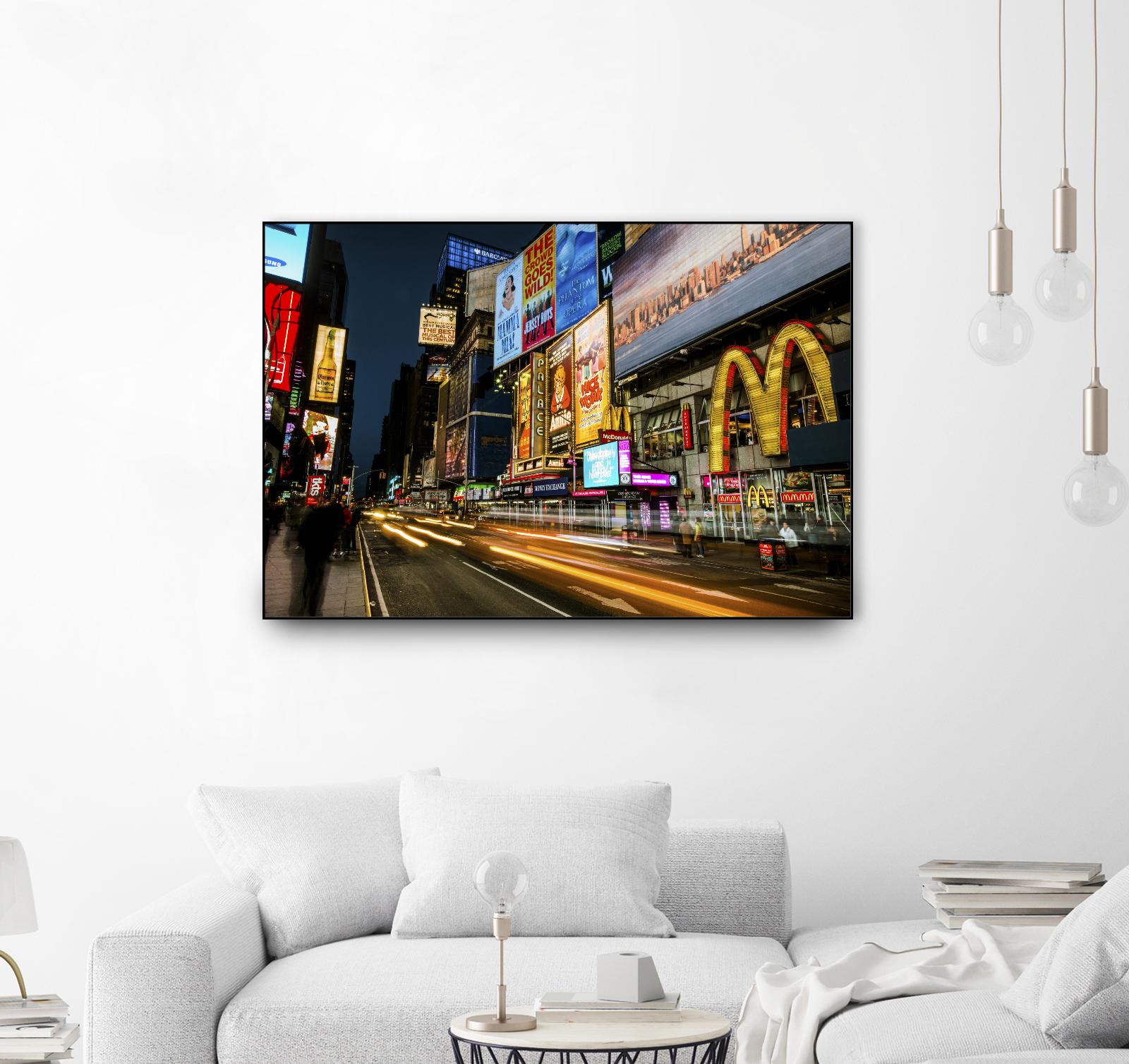 Times Square Rays of Light IV by Guilliame Gaudet on GIANT ART - yellow city scene