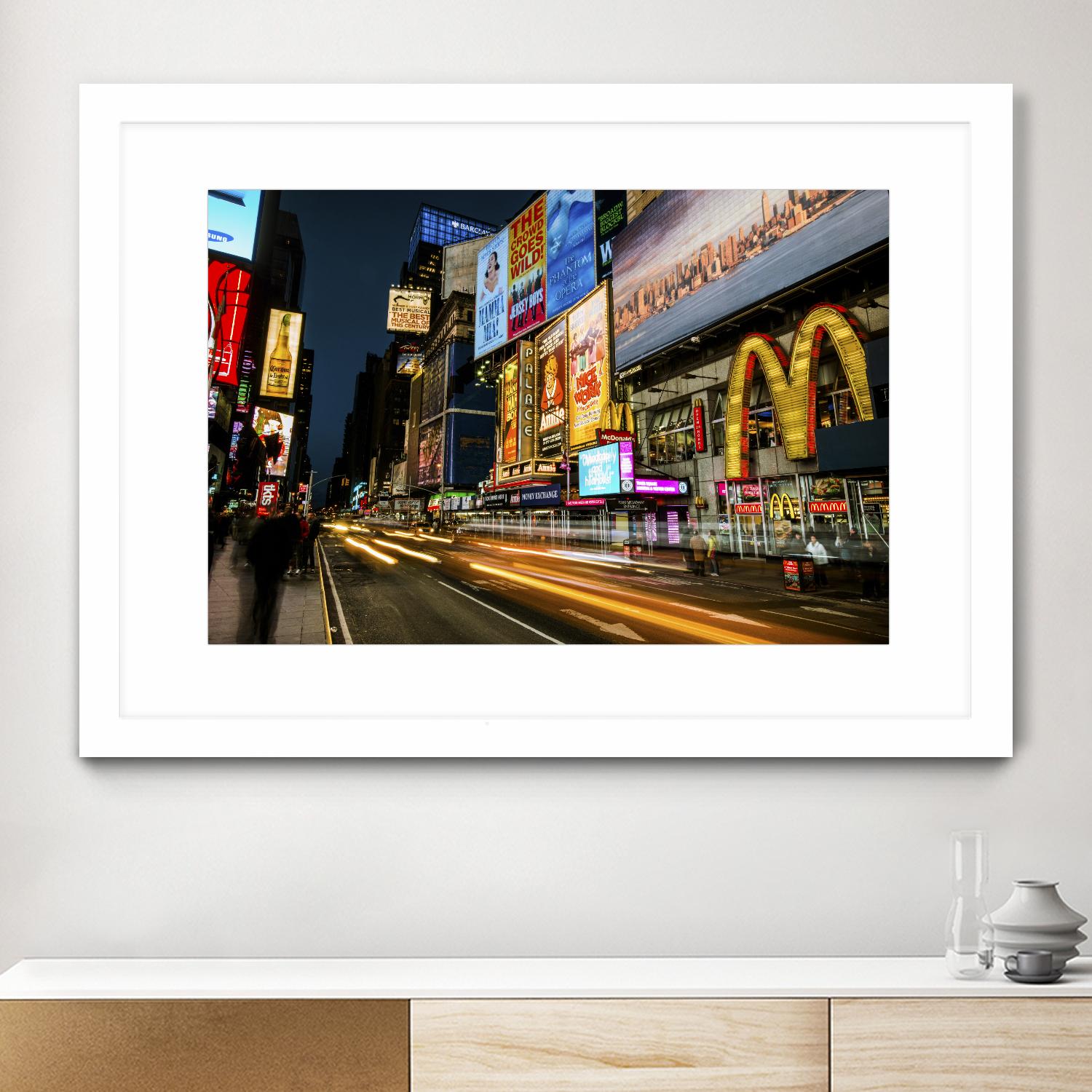 Times Square Rays of Light IV by Guilliame Gaudet on GIANT ART - yellow city scene