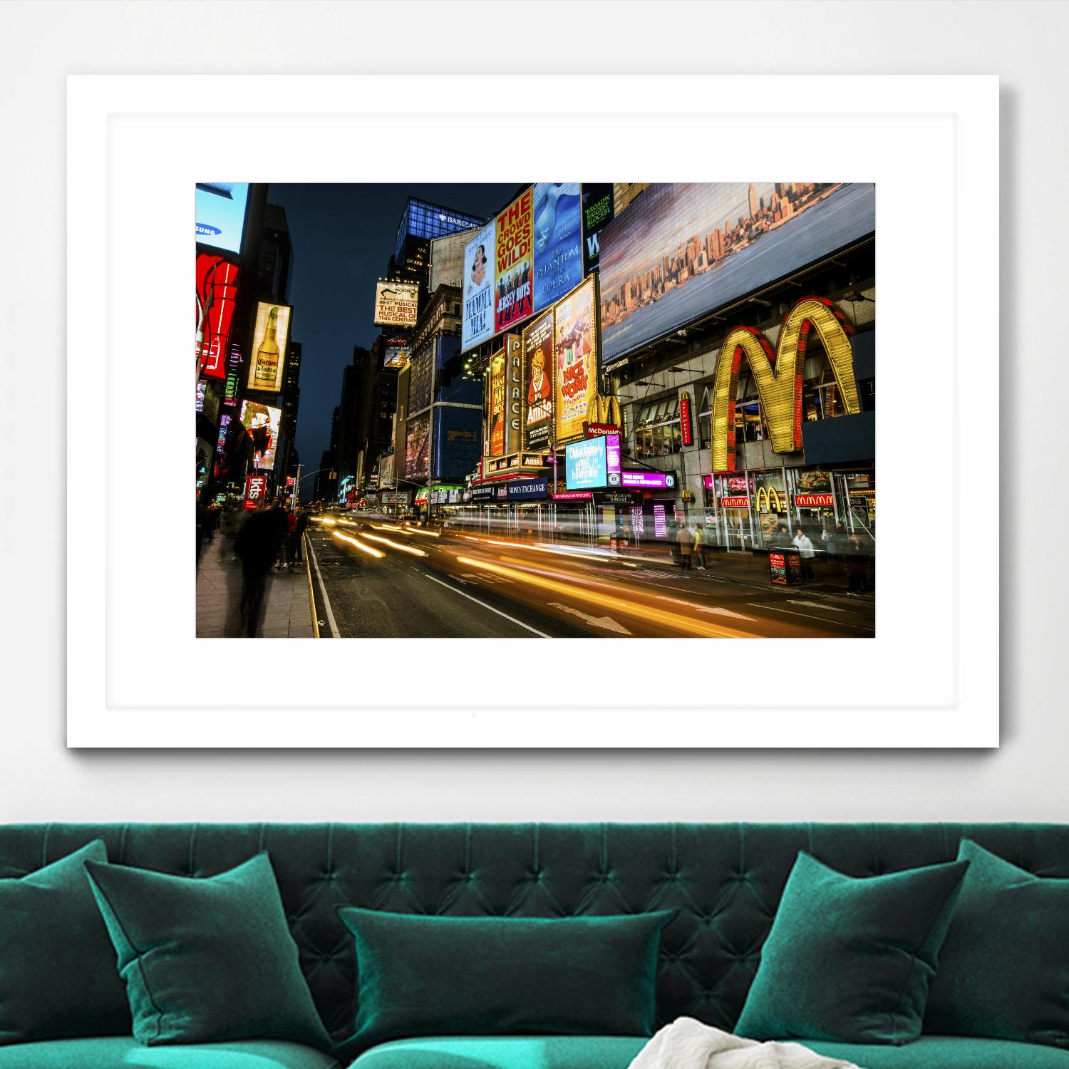 Times Square Rays of Light IV by Guilliame Gaudet on GIANT ART - yellow city scene