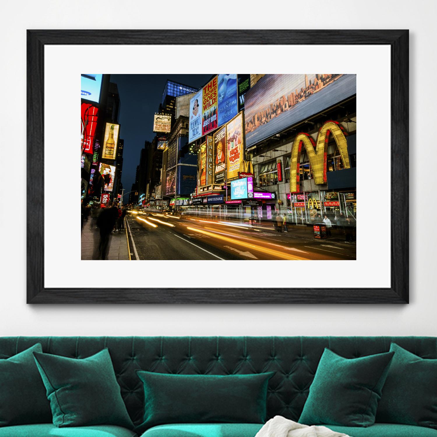 Times Square Rays of Light IV by Guilliame Gaudet on GIANT ART - yellow city scene