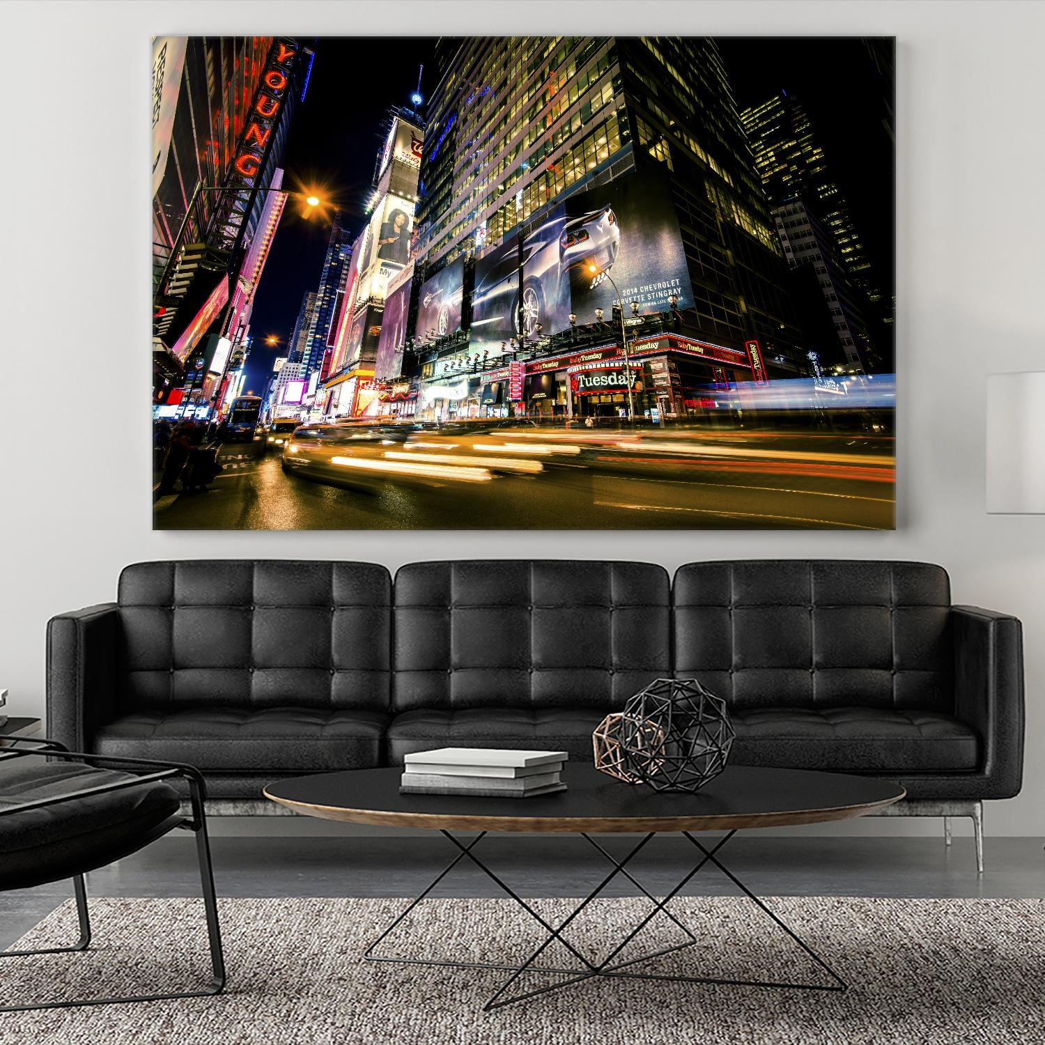 Times Square Rays of Light VI by Guilliame Gaudet on GIANT ART - yellow city scene
