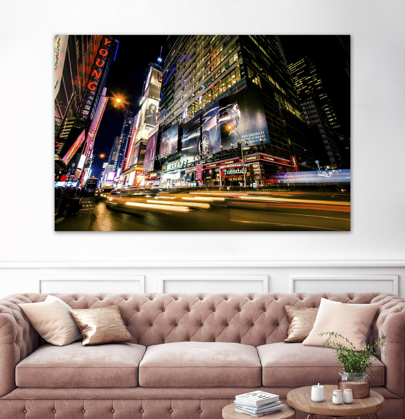 Times Square Rays of Light VI by Guilliame Gaudet on GIANT ART - yellow city scene