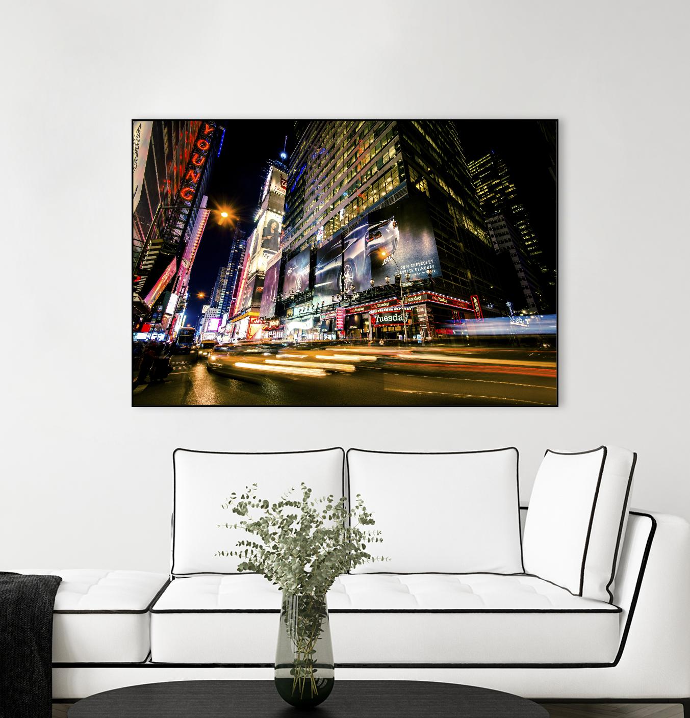 Times Square Rays of Light VI by Guilliame Gaudet on GIANT ART - yellow city scene