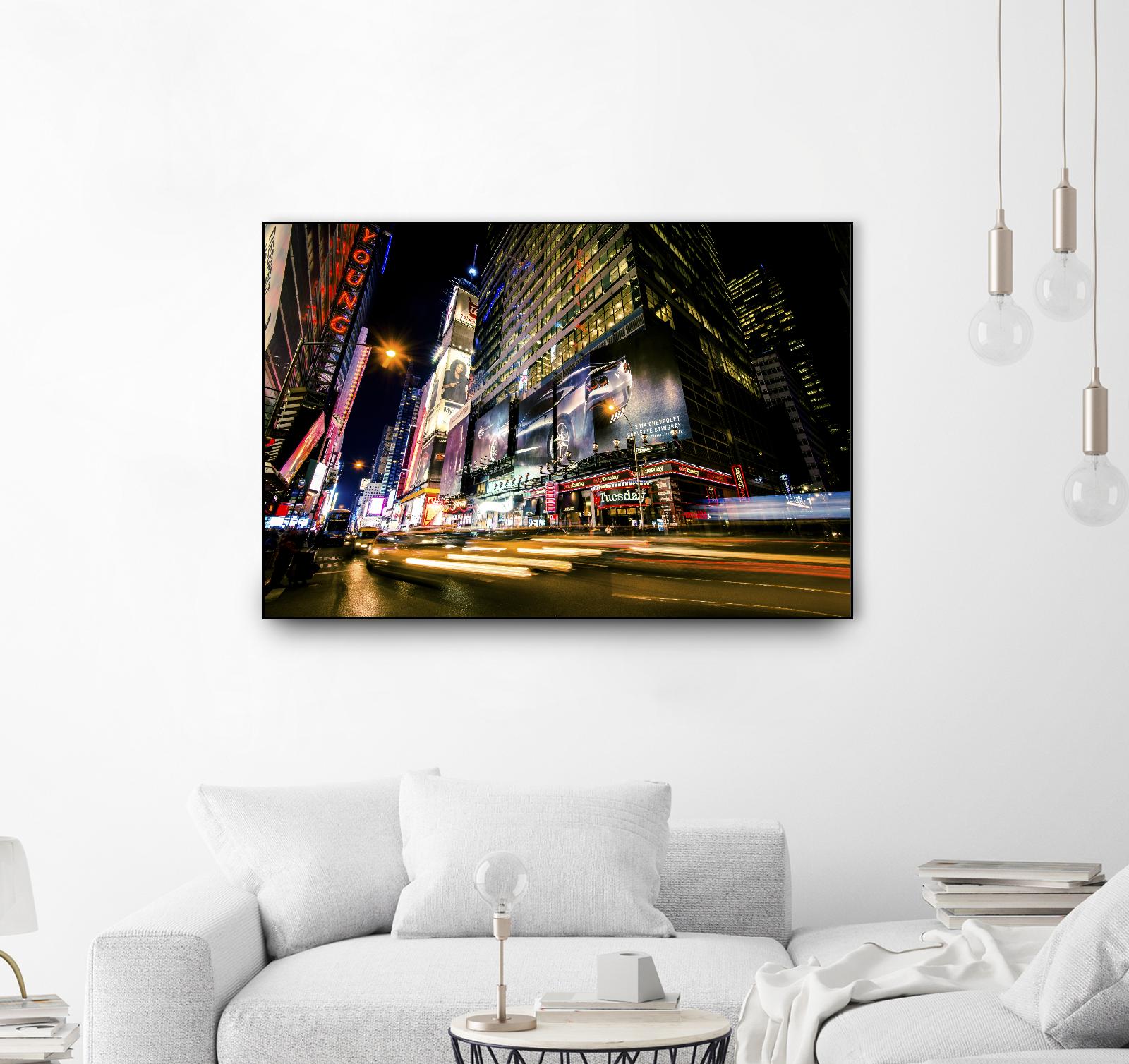 Times Square Rays of Light VI by Guilliame Gaudet on GIANT ART - yellow city scene