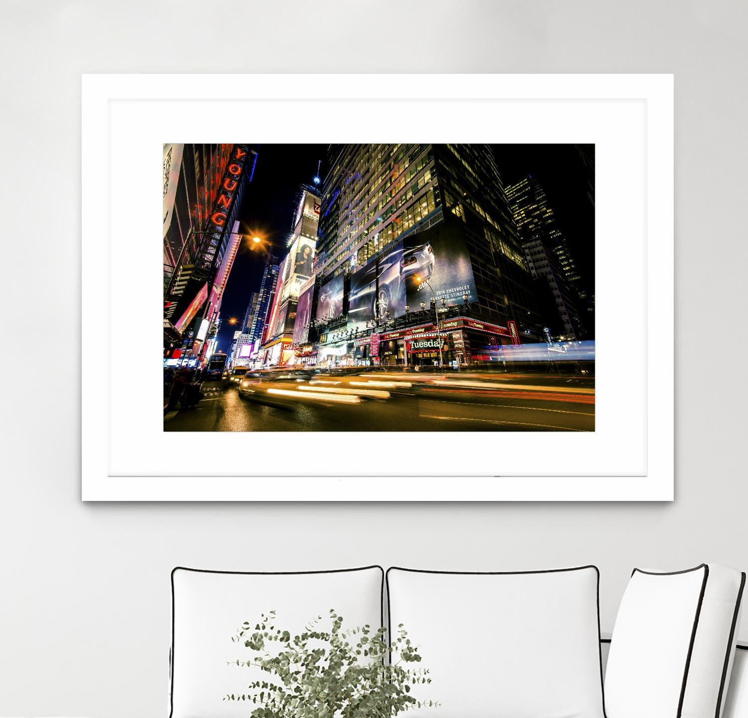 Times Square Rays of Light VI by Guilliame Gaudet on GIANT ART - yellow city scene