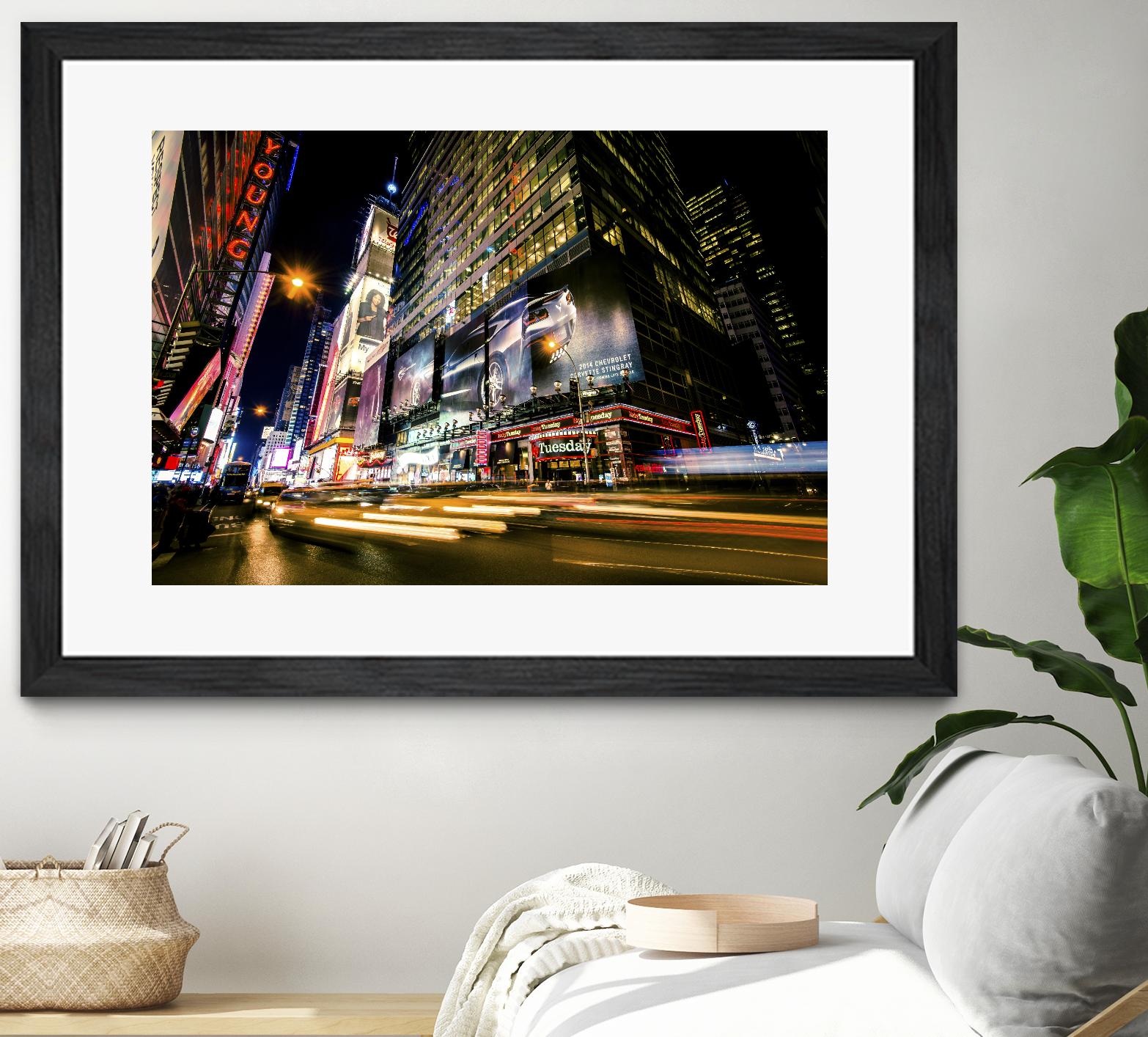 Times Square Rays of Light VI by Guilliame Gaudet on GIANT ART - yellow city scene