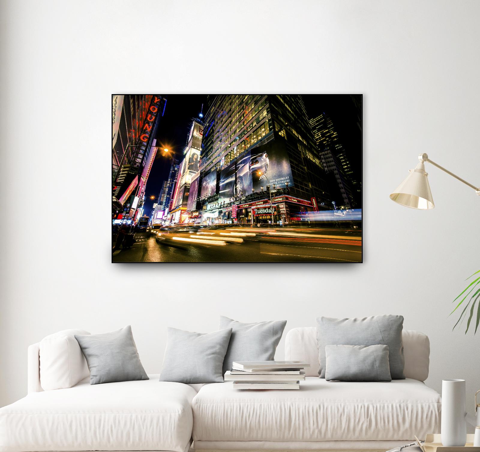 Times Square Rays of Light VI by Guilliame Gaudet on GIANT ART - yellow city scene