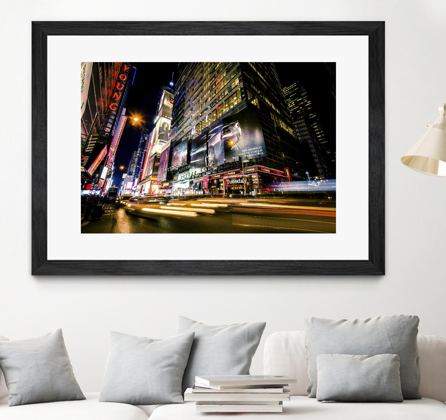 Times Square Rays of Light VI by Guilliame Gaudet on GIANT ART - yellow city scene