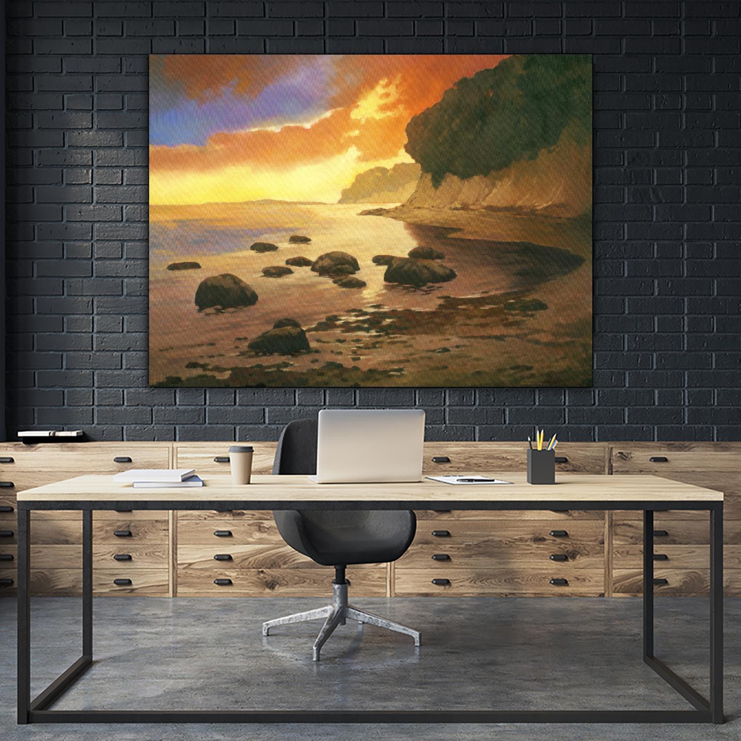 July Evening I by Graham Reynolds on GIANT ART - orange landscape