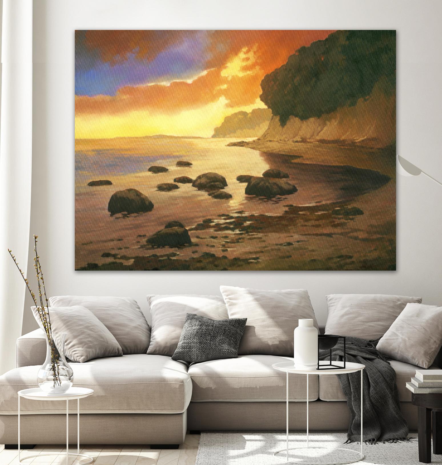 July Evening I by Graham Reynolds on GIANT ART - orange landscape