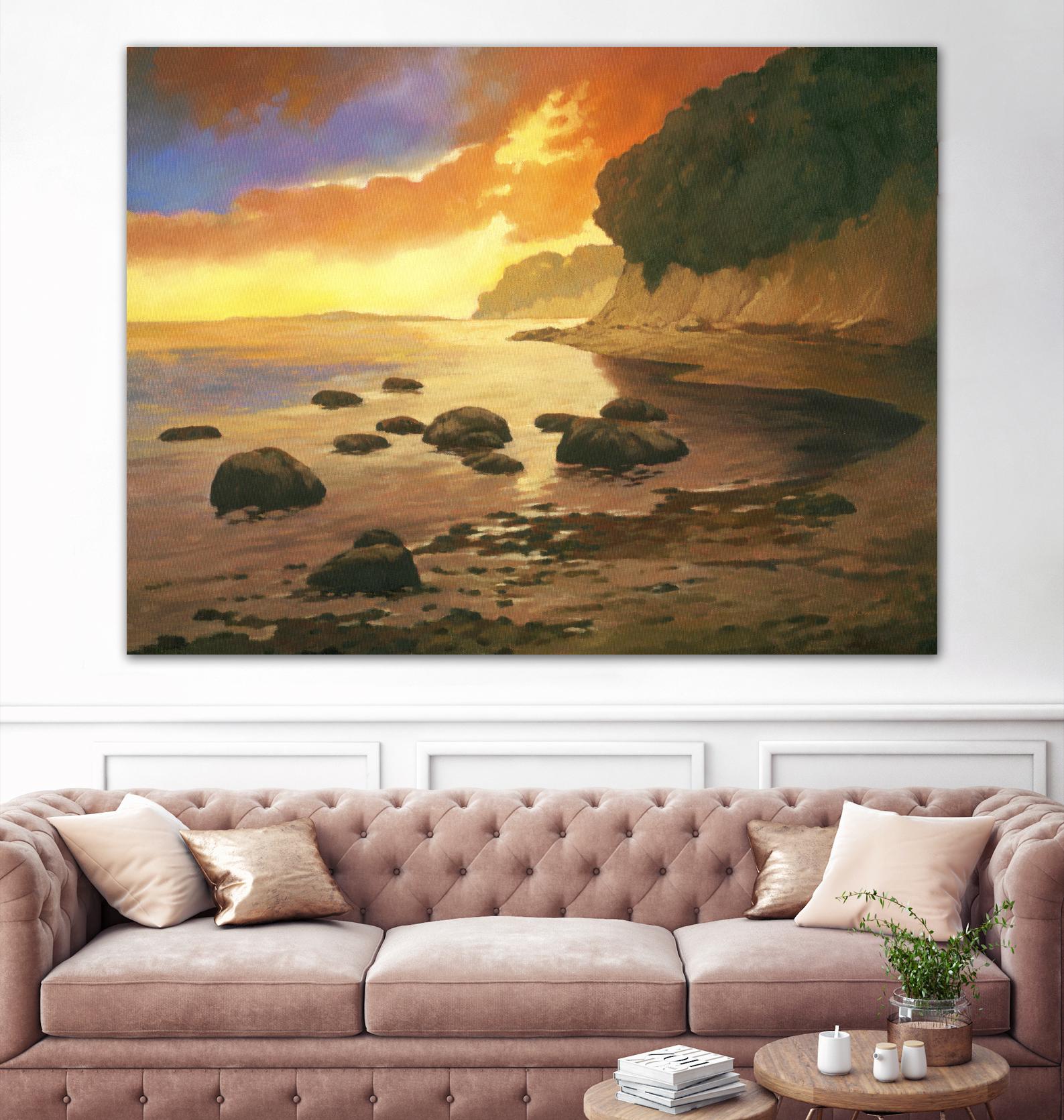 July Evening I by Graham Reynolds on GIANT ART - orange landscape