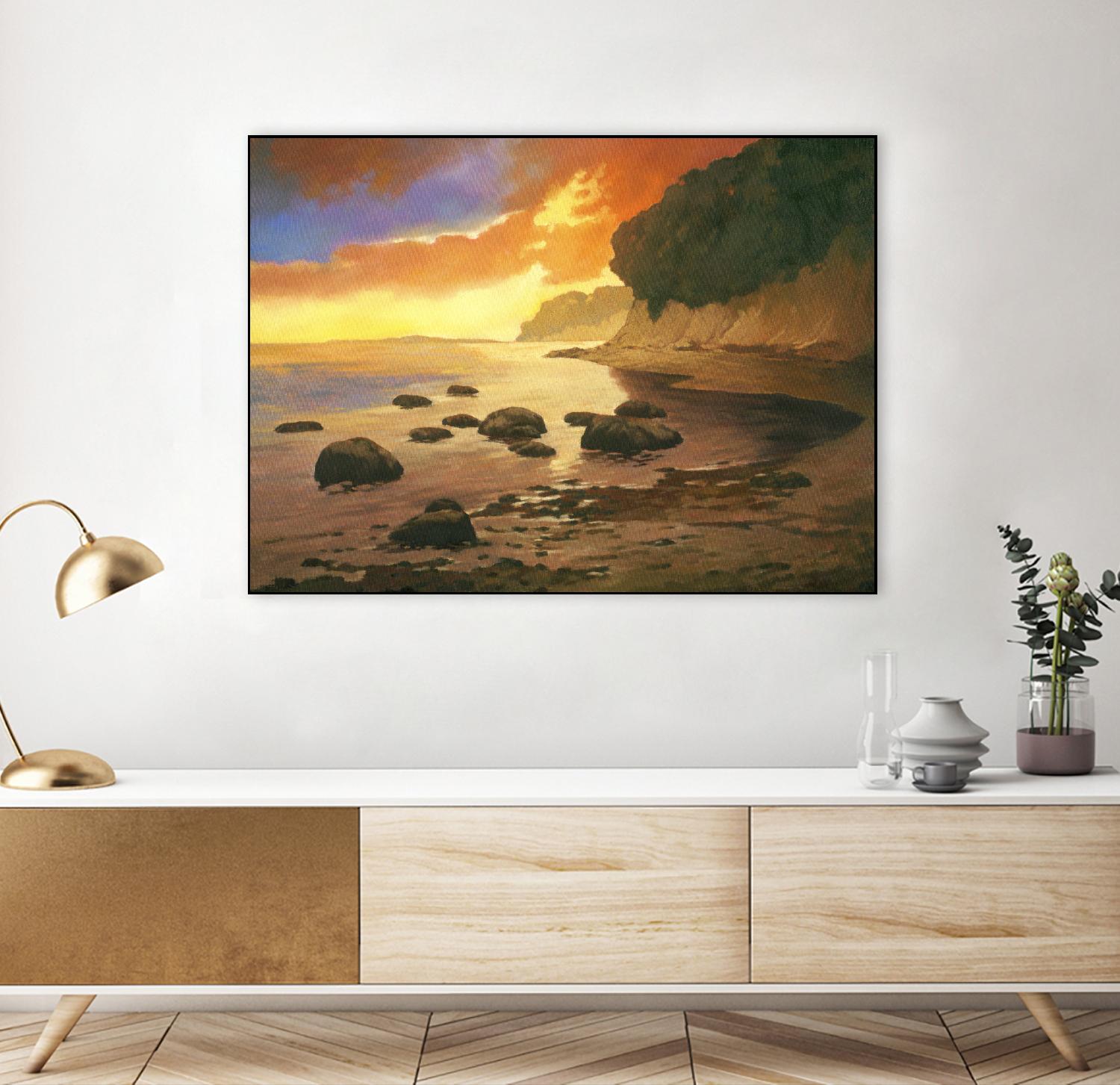July Evening I by Graham Reynolds on GIANT ART - orange landscape