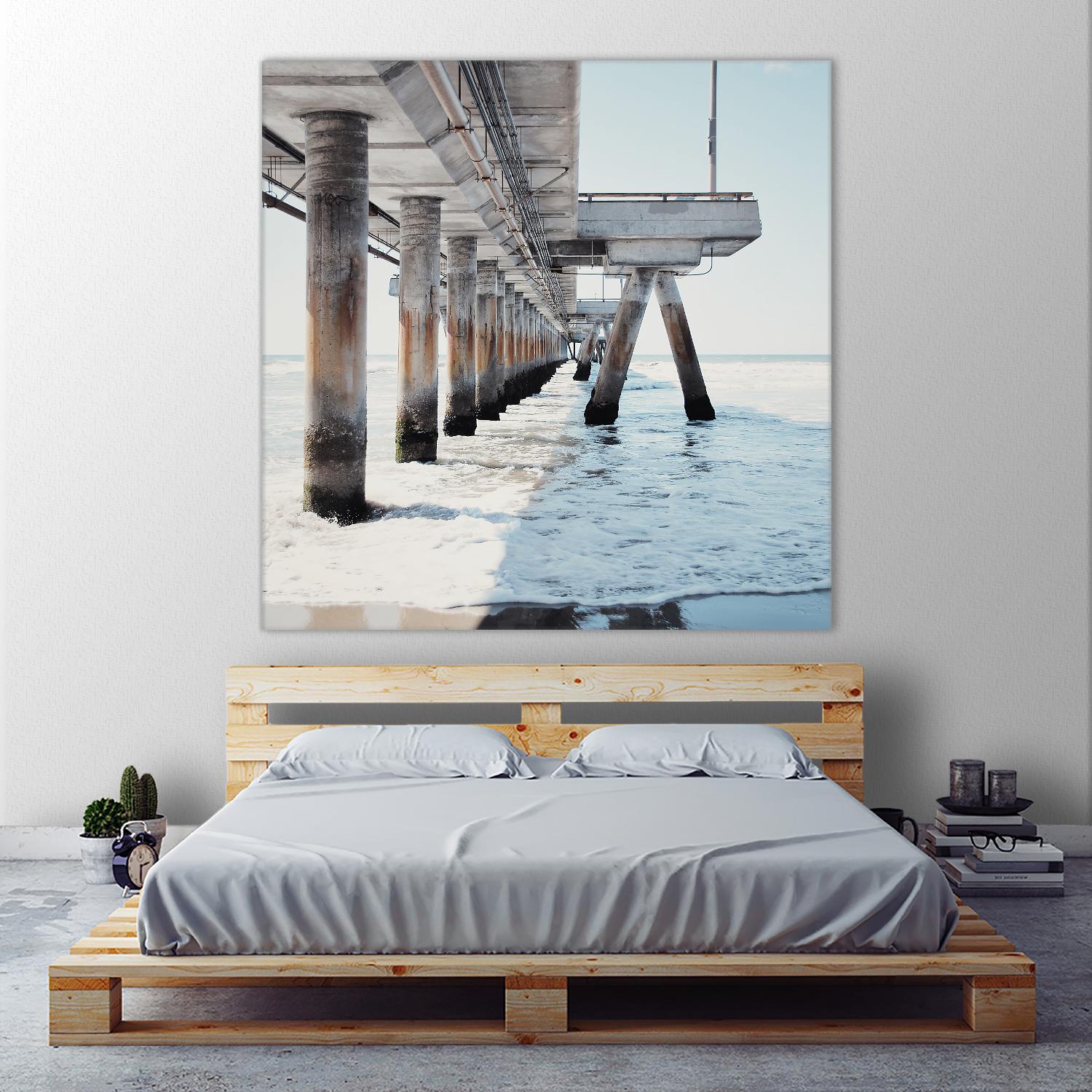 Under the Pier I by Natasia Cook on GIANT ART - blue sea scene