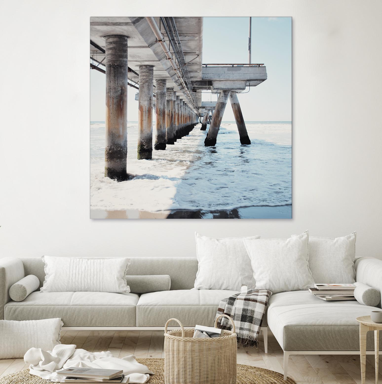 Under the Pier I by Natasia Cook on GIANT ART - blue sea scene