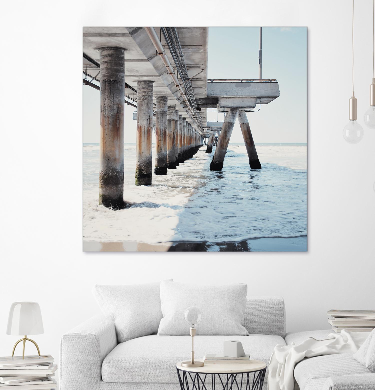 Under the Pier I by Natasia Cook on GIANT ART - blue sea scene
