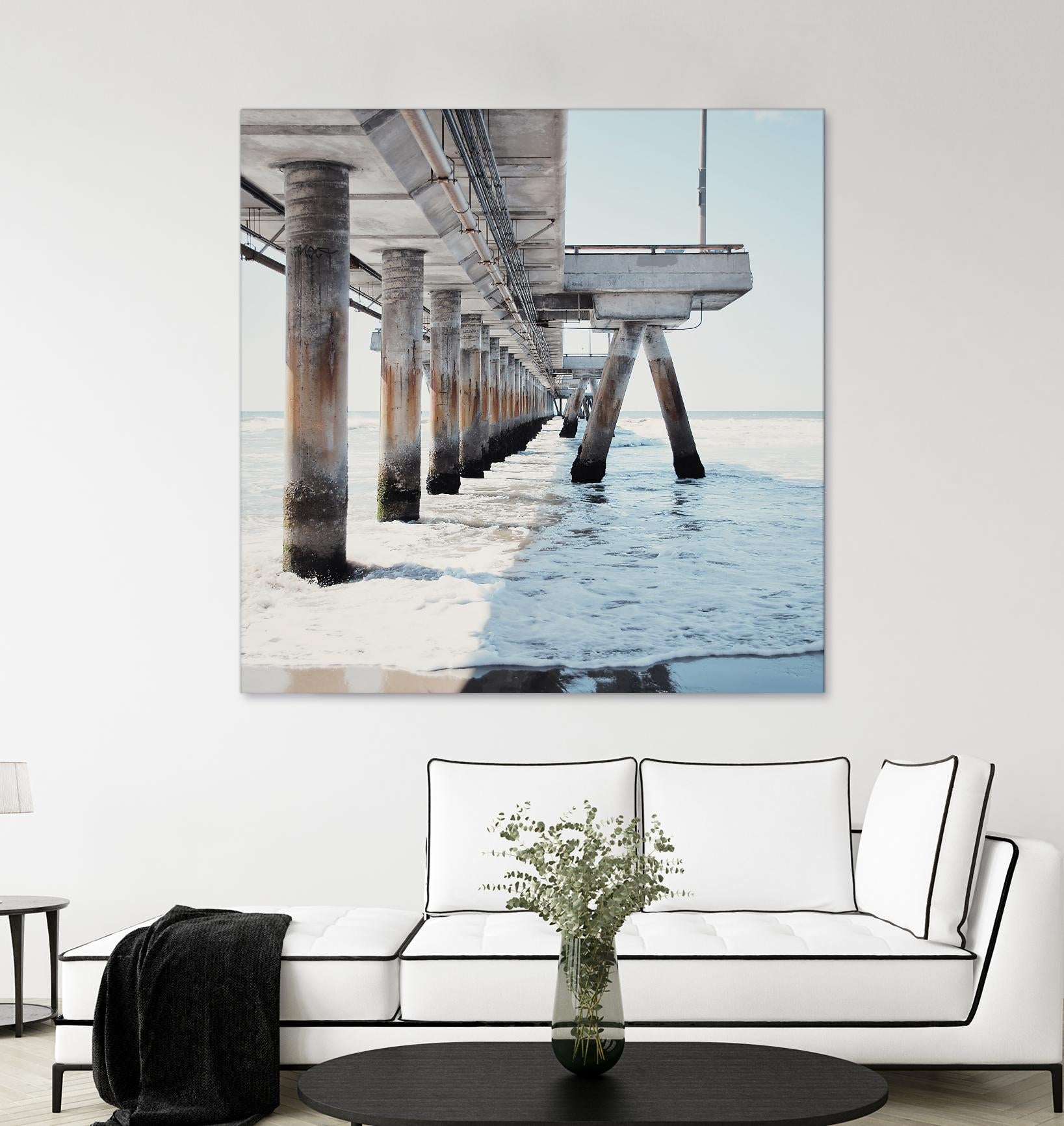 Under the Pier I by Natasia Cook on GIANT ART - blue sea scene
