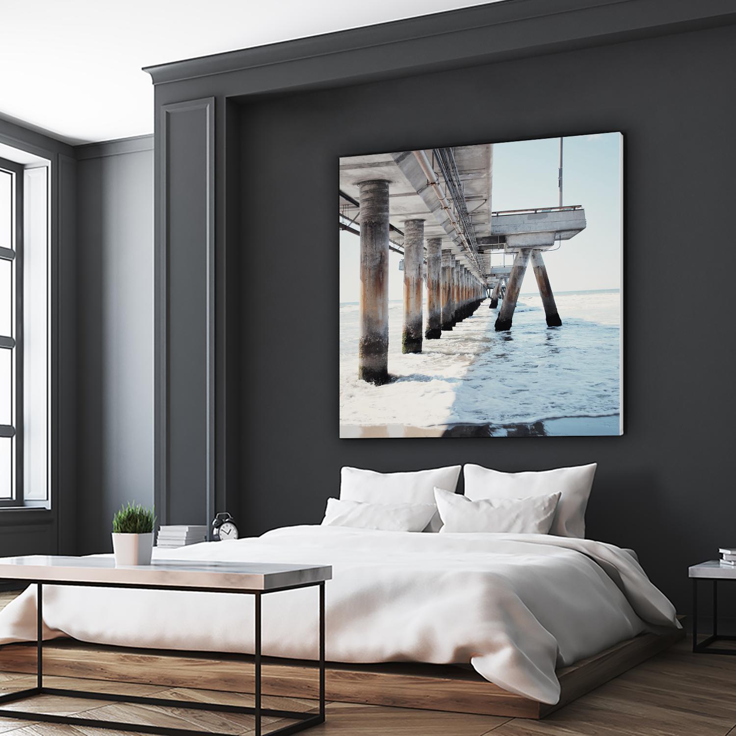 Under the Pier I by Natasia Cook on GIANT ART - blue sea scene