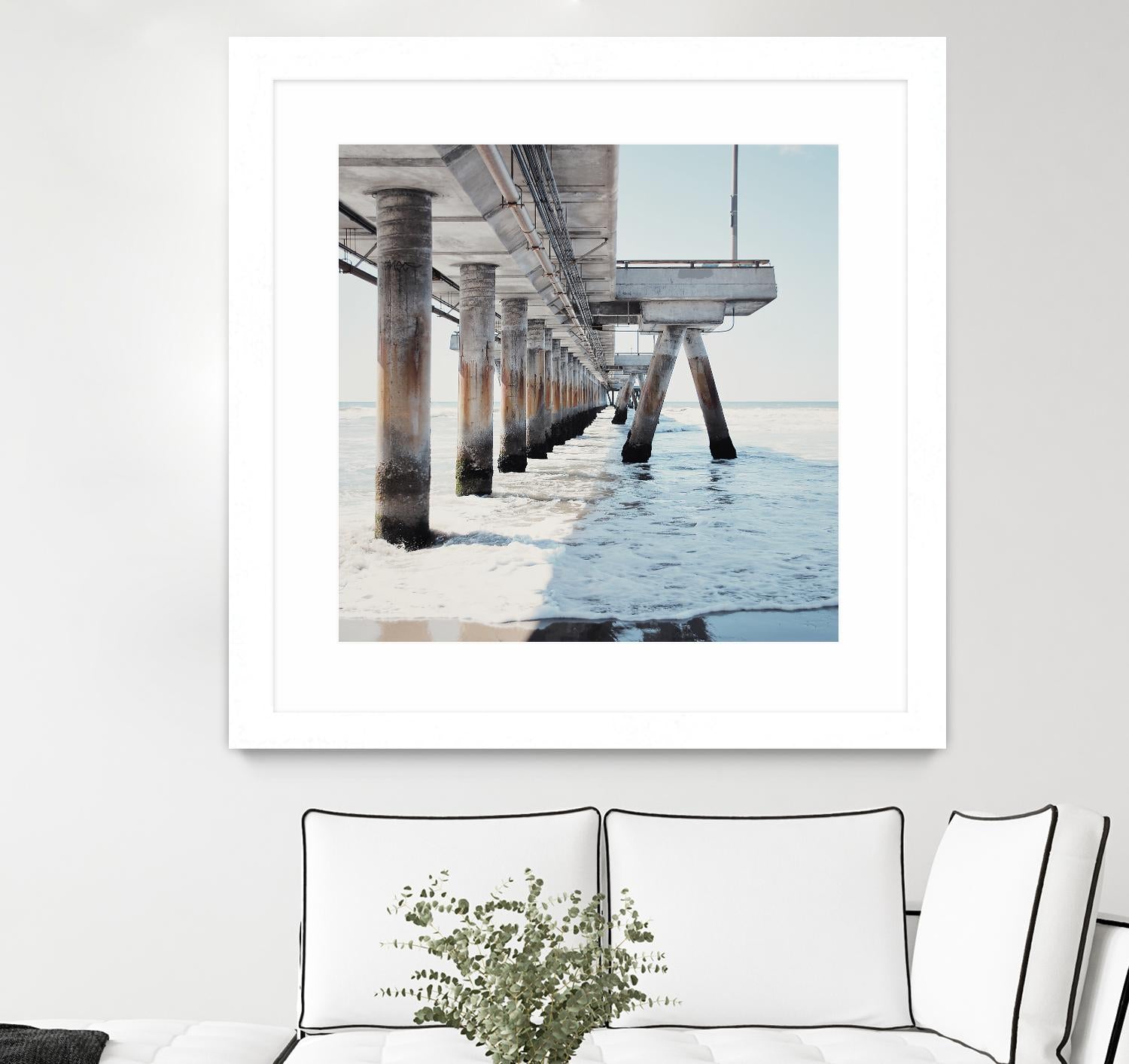Under the Pier I by Natasia Cook on GIANT ART - blue sea scene