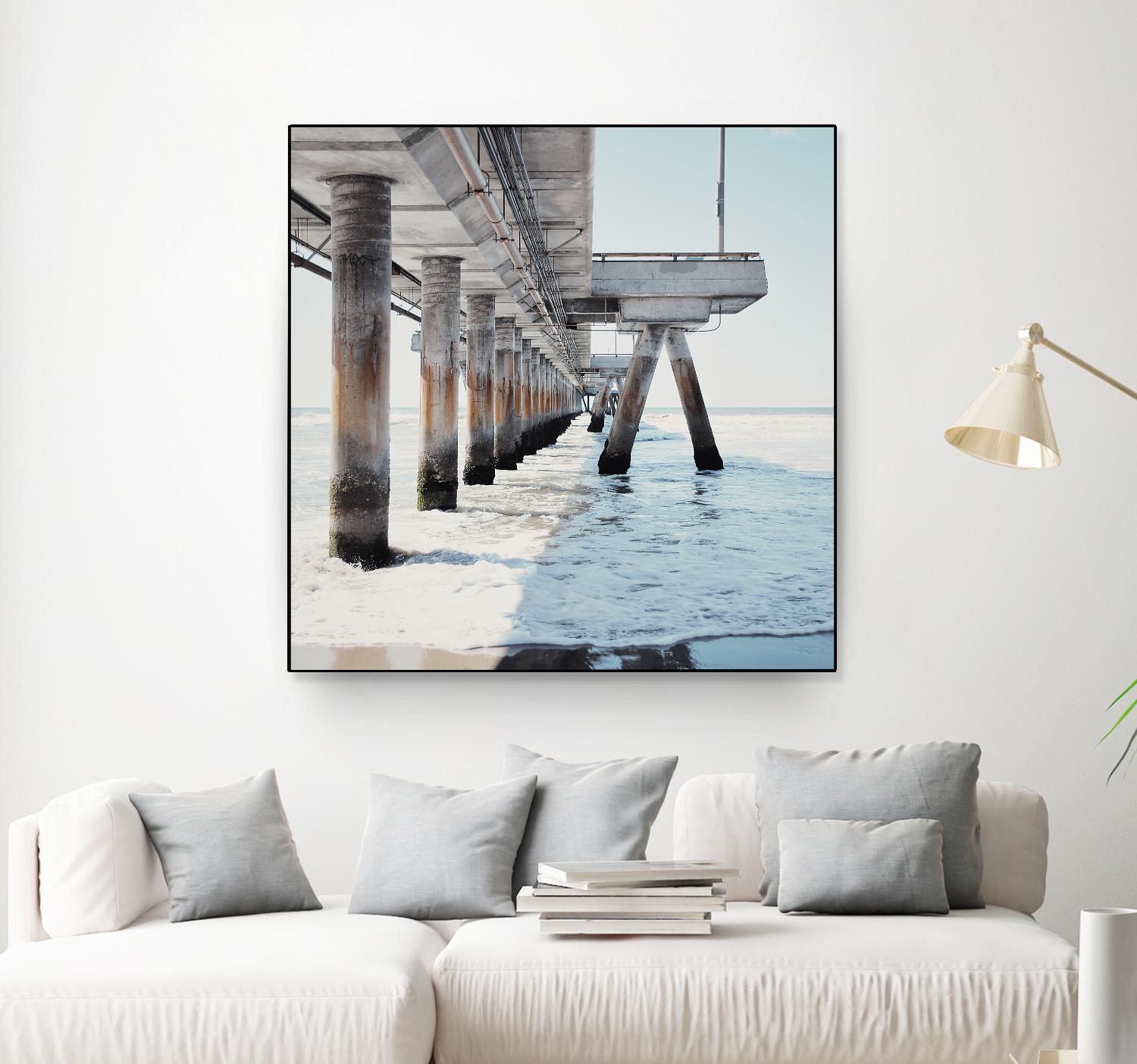 Under the Pier I by Natasia Cook on GIANT ART - blue sea scene