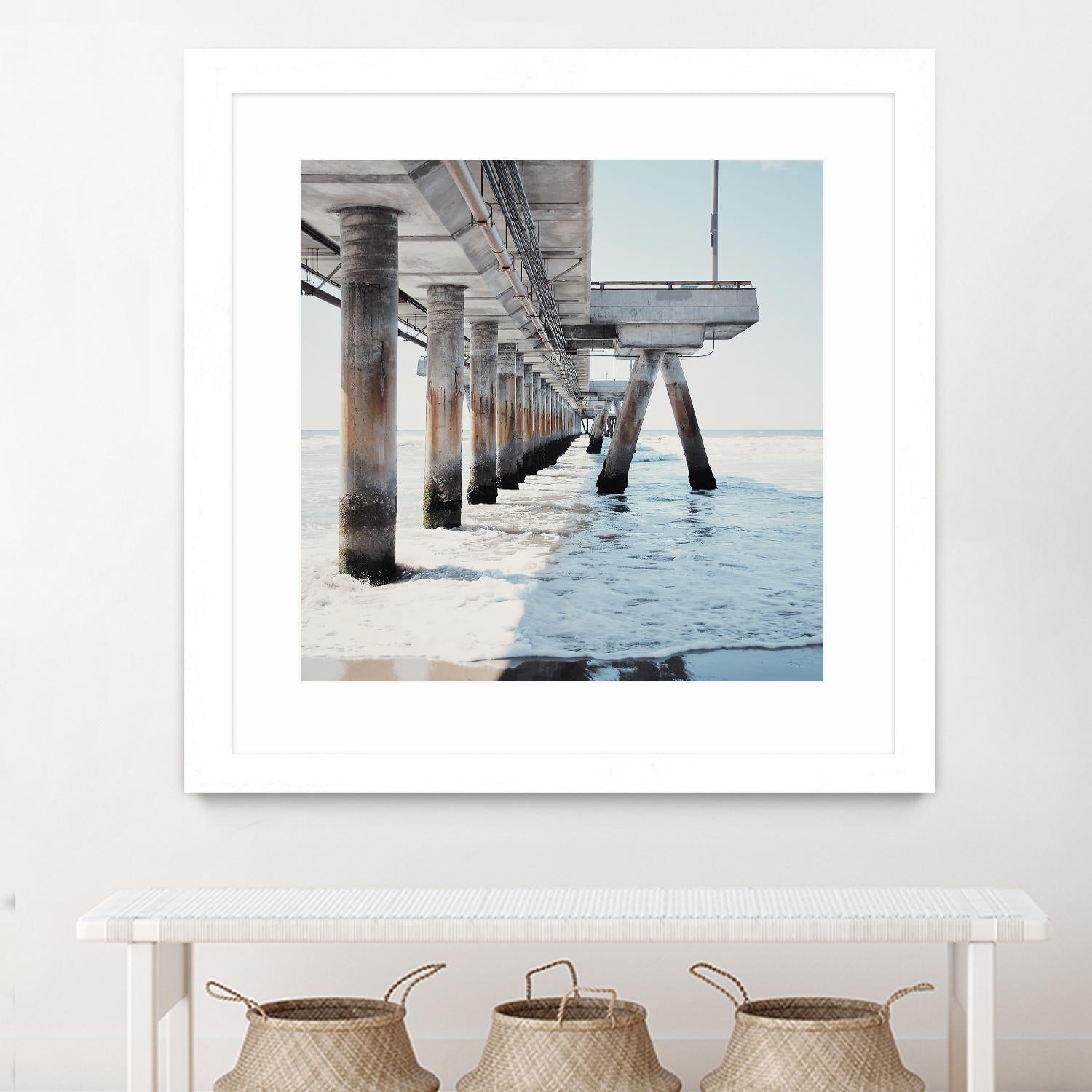 Under the Pier I by Natasia Cook on GIANT ART - blue sea scene