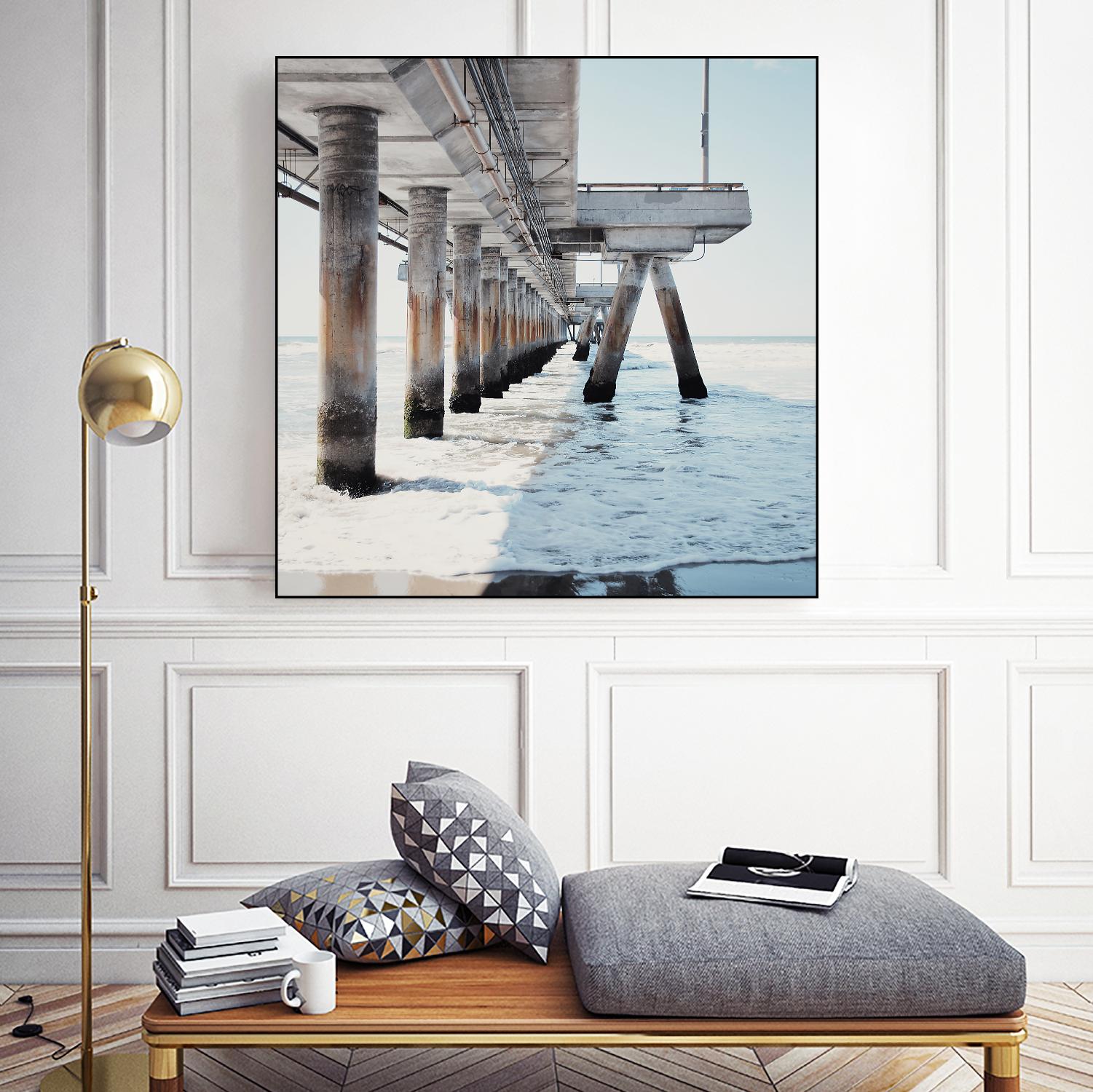 Under the Pier I by Natasia Cook on GIANT ART - blue sea scene