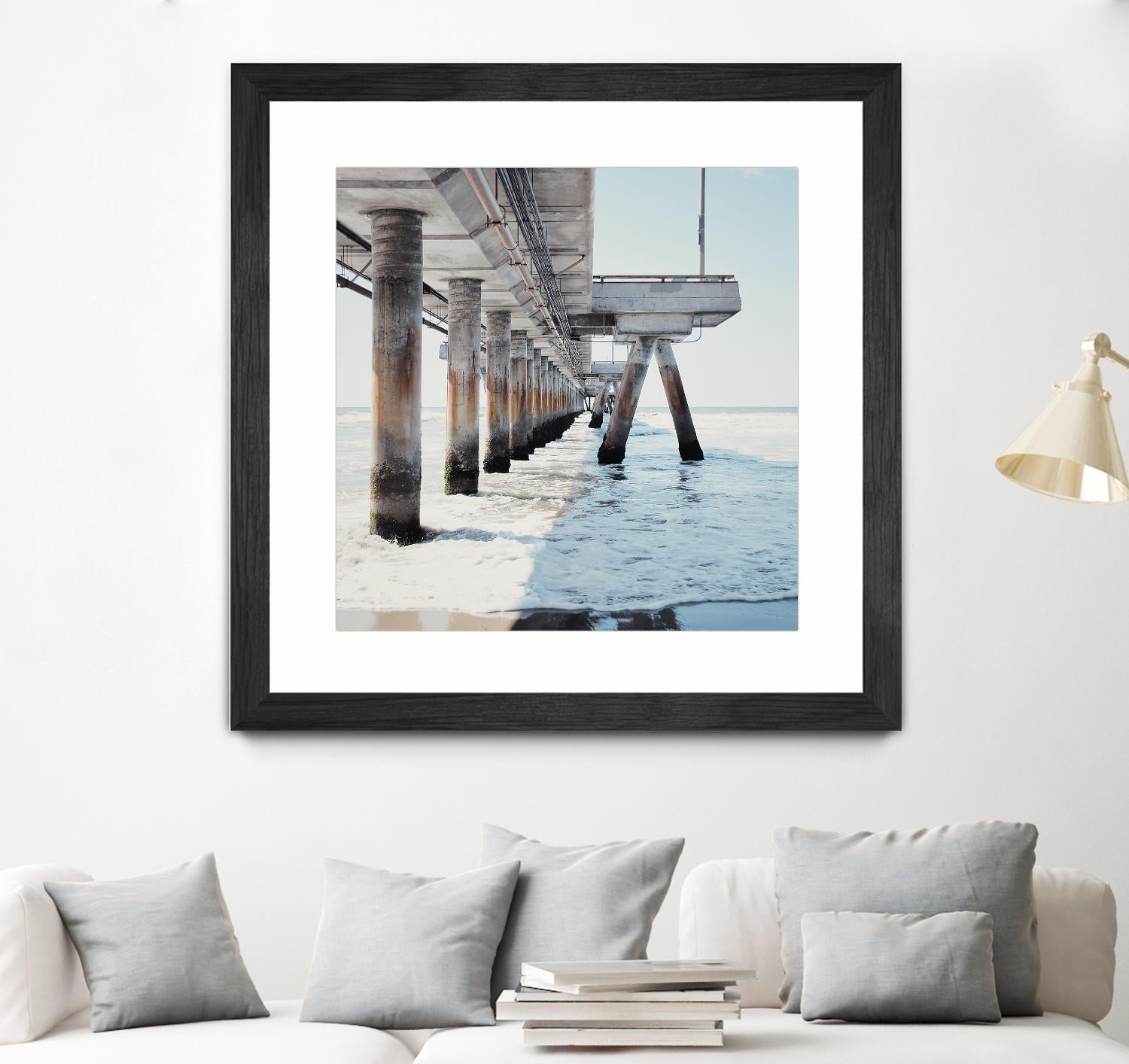 Under the Pier I by Natasia Cook on GIANT ART - blue sea scene