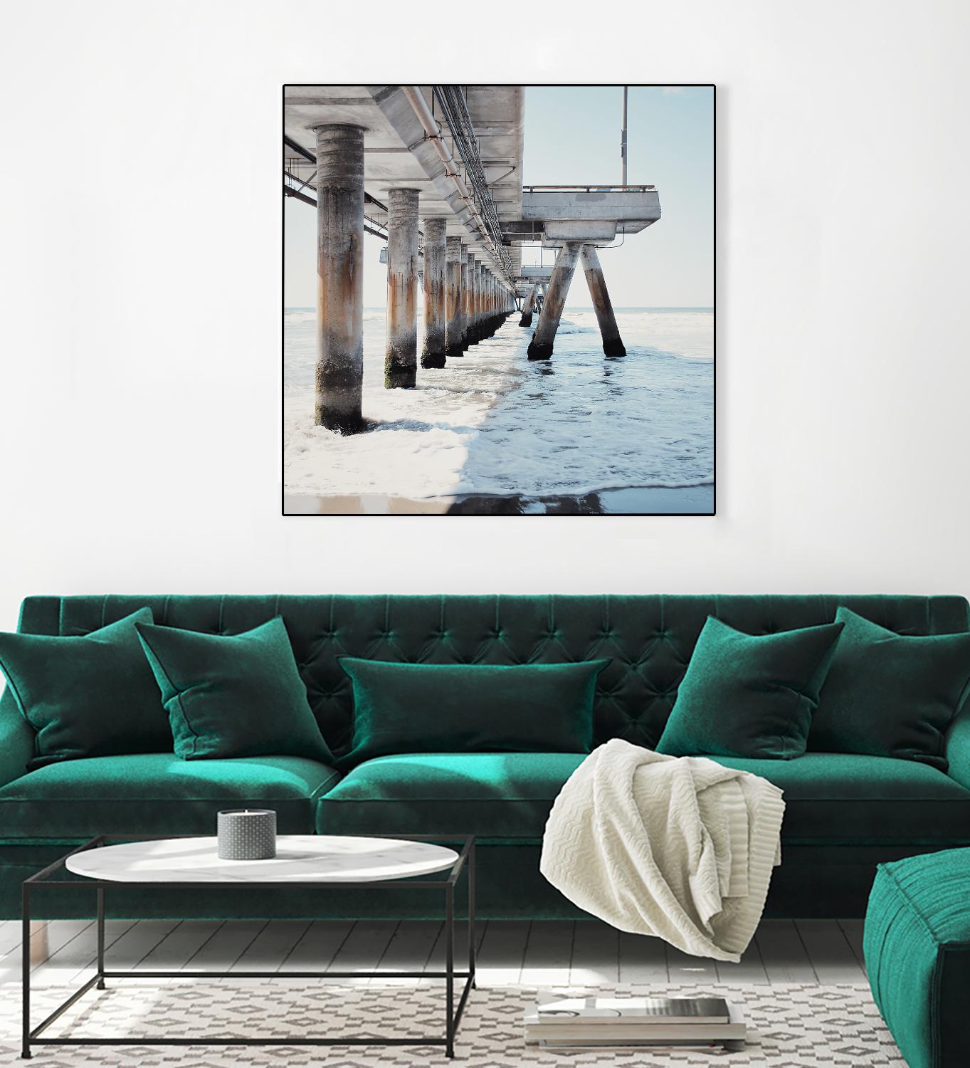 Under the Pier I by Natasia Cook on GIANT ART - blue sea scene