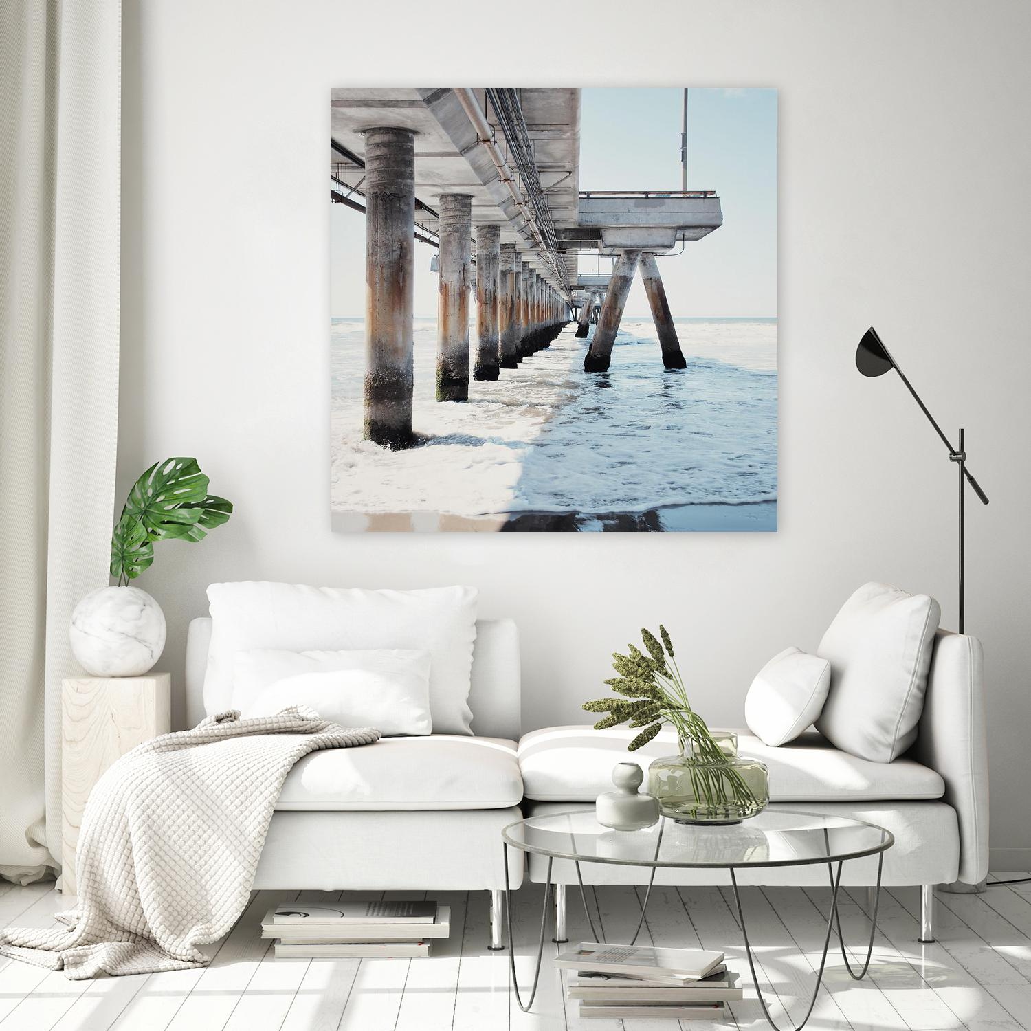 Under the Pier I by Natasia Cook on GIANT ART - blue sea scene