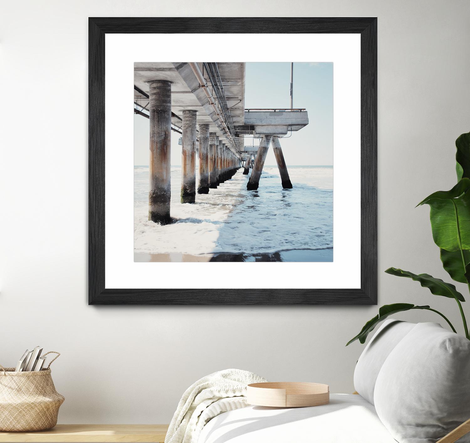 Under the Pier I by Natasia Cook on GIANT ART - blue sea scene