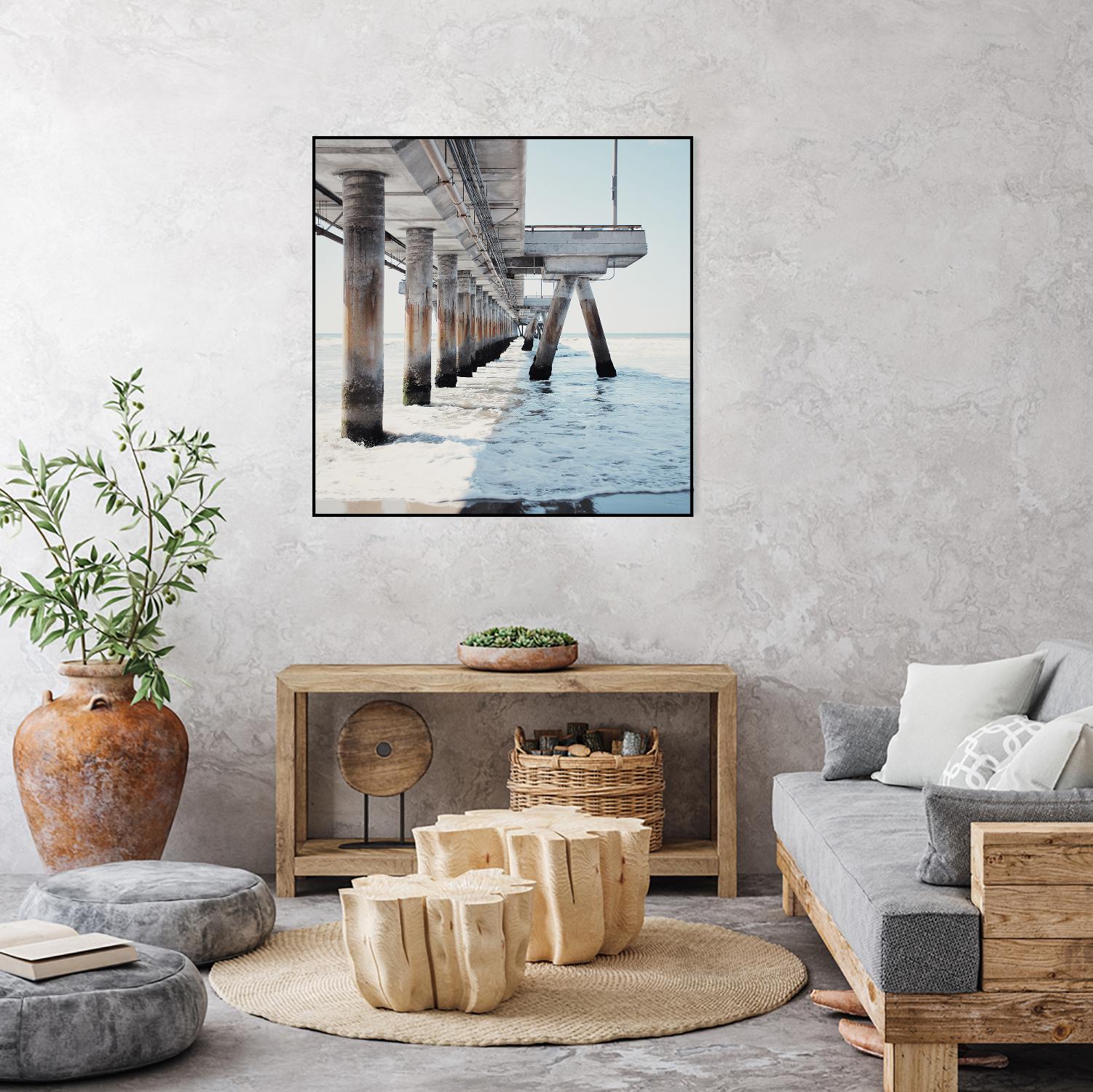 Under the Pier I by Natasia Cook on GIANT ART - blue sea scene