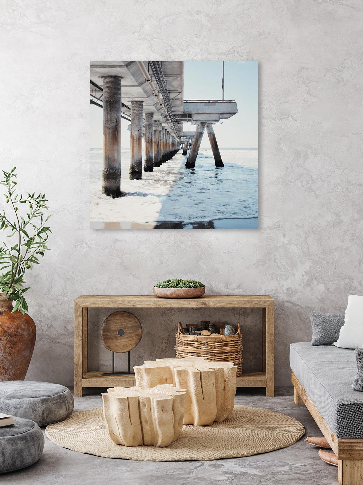 Under the Pier I by Natasia Cook on GIANT ART - blue sea scene
