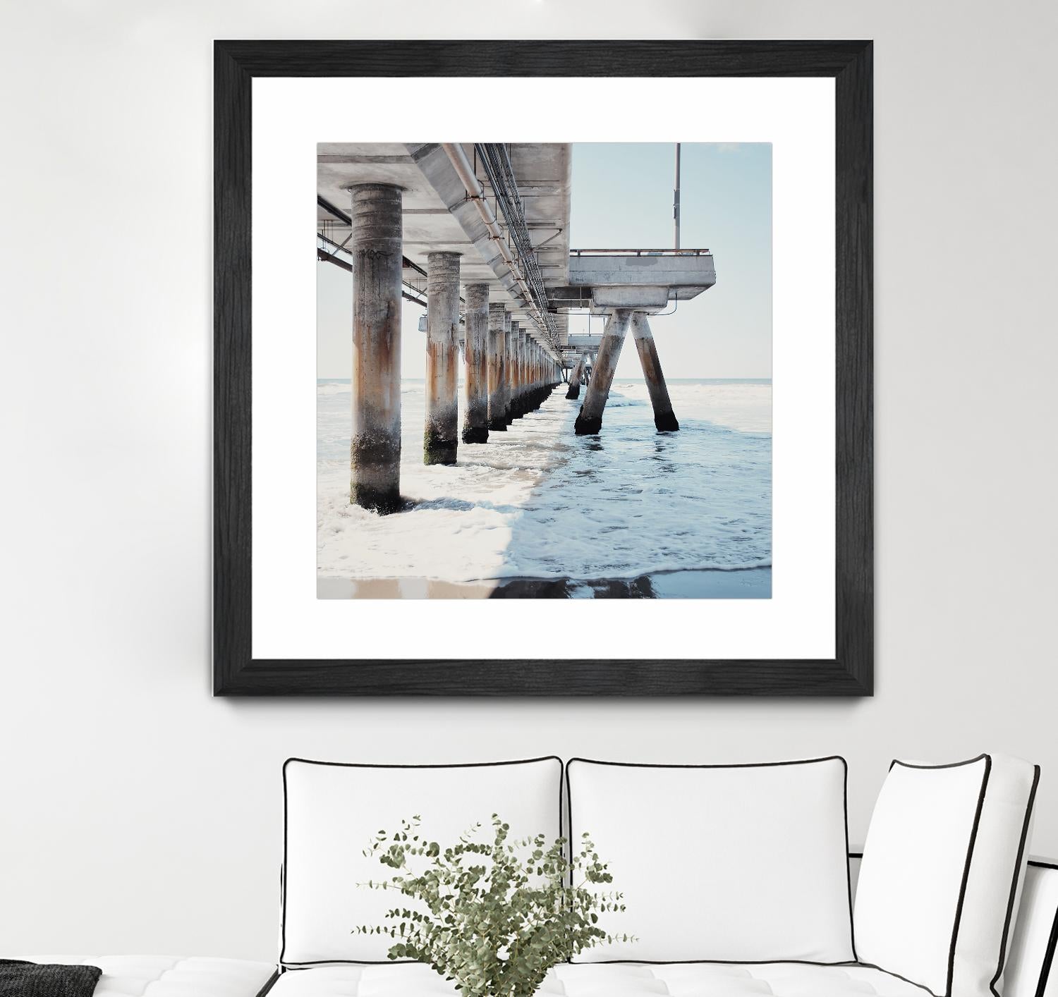 Under the Pier I by Natasia Cook on GIANT ART - blue sea scene