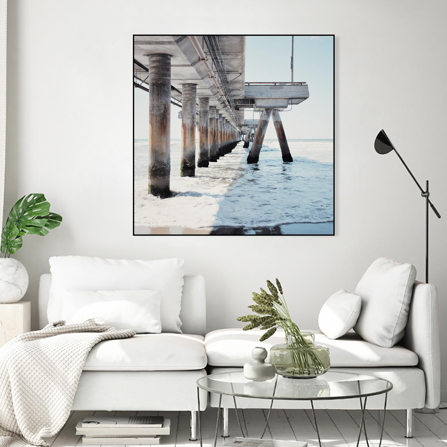 Under the Pier I by Natasia Cook on GIANT ART - blue sea scene