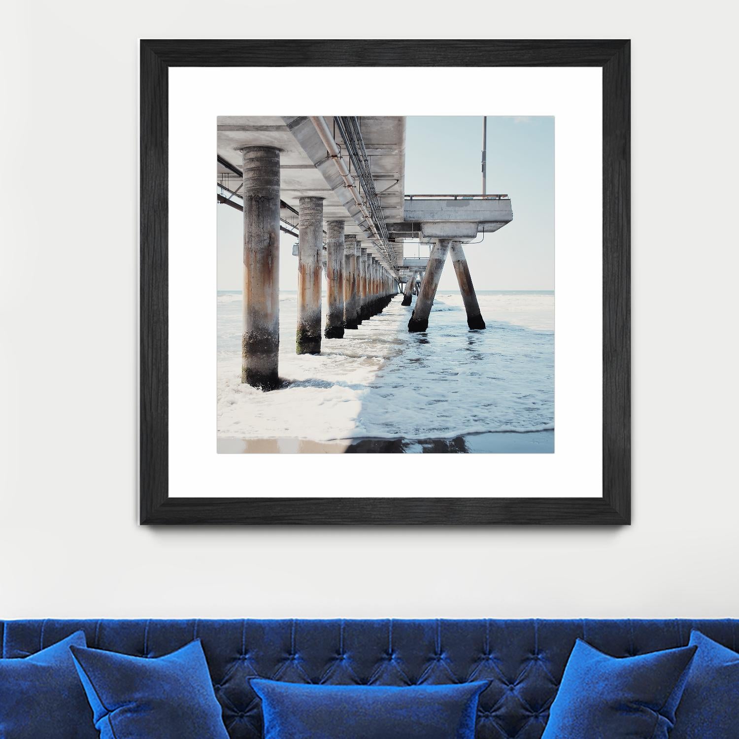 Under the Pier I by Natasia Cook on GIANT ART - blue sea scene