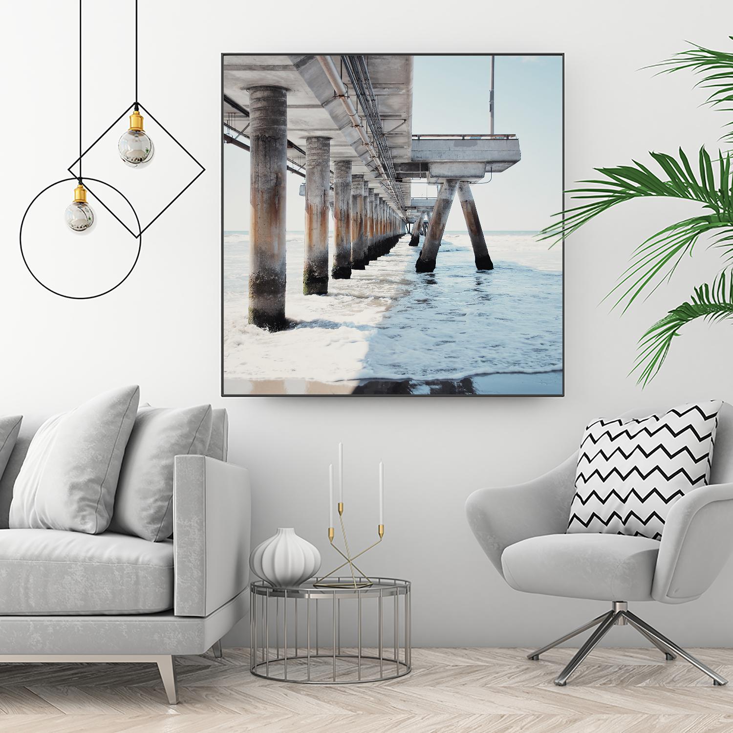 Under the Pier I by Natasia Cook on GIANT ART - blue sea scene