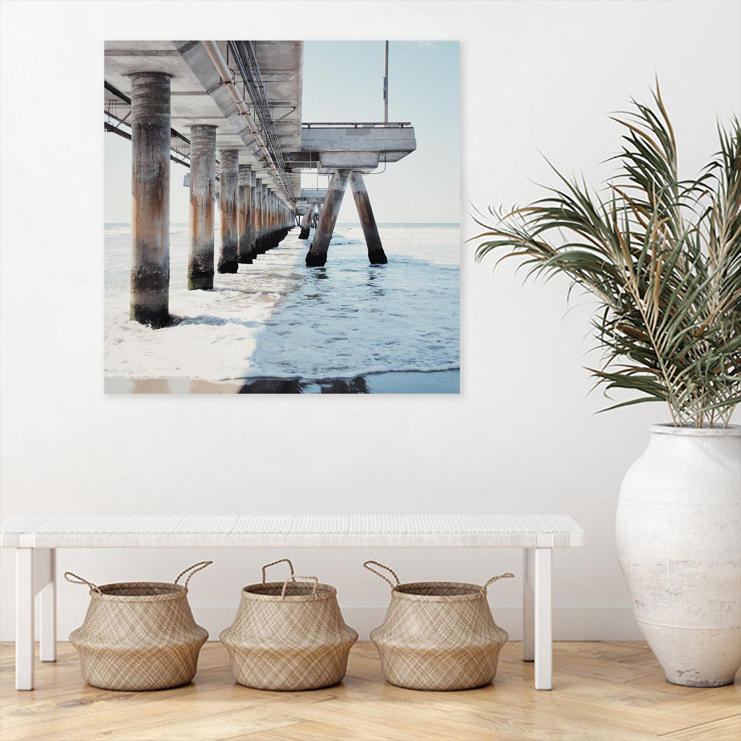 Under the Pier I by Natasia Cook on GIANT ART - blue sea scene