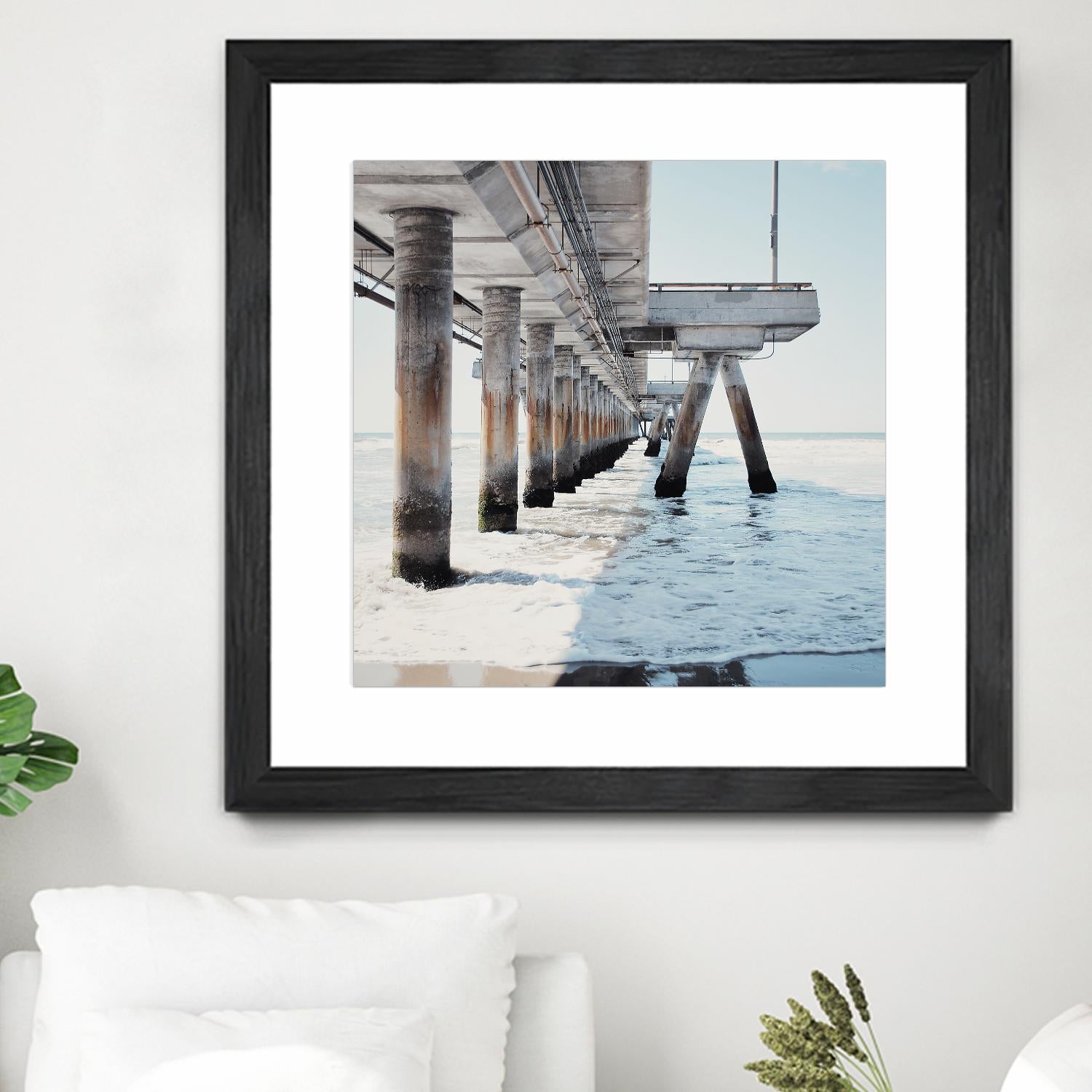 Under the Pier I by Natasia Cook on GIANT ART - blue sea scene