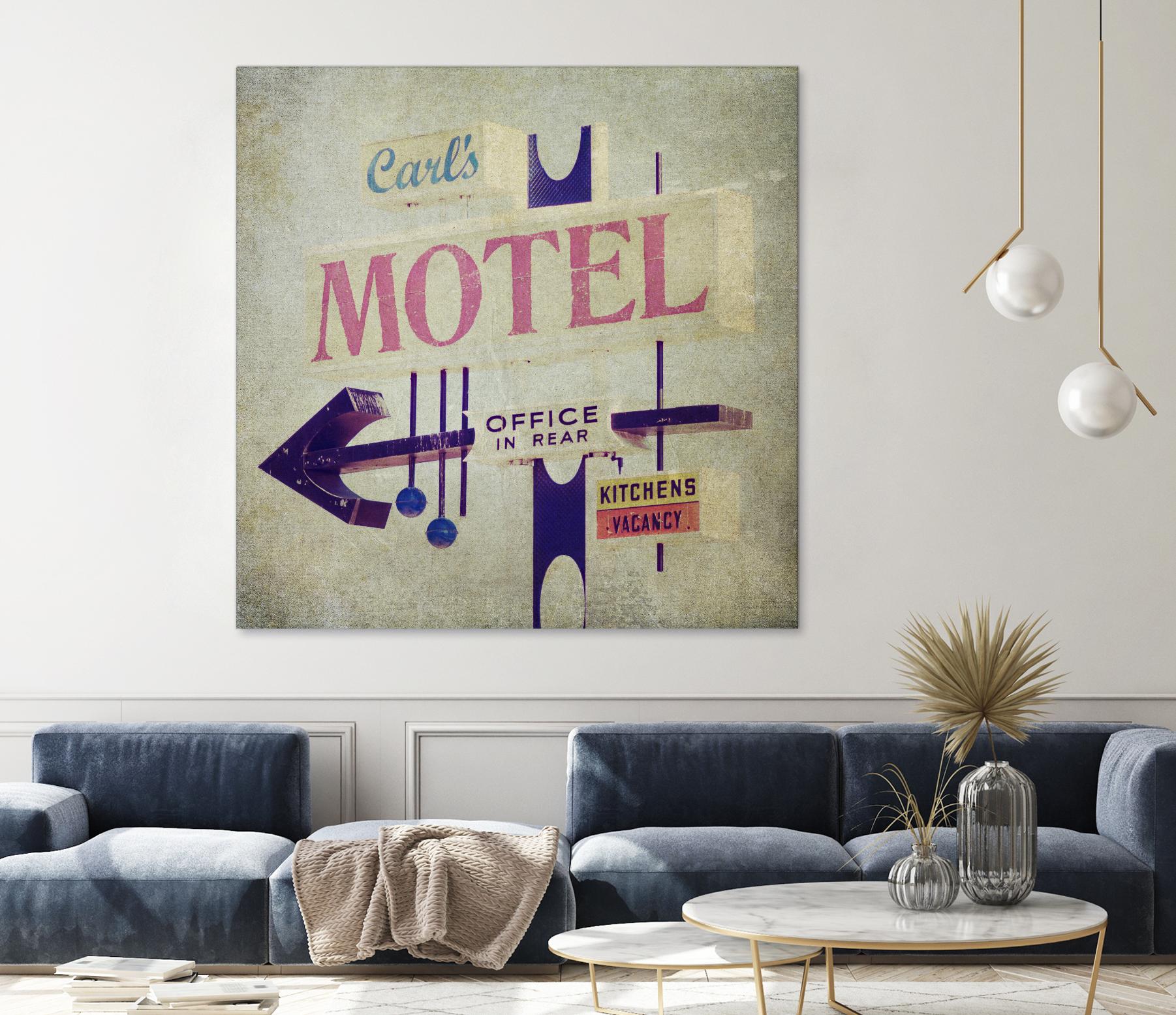 Carls Motel Sign by Honey Malek on GIANT ART - purple contemporary