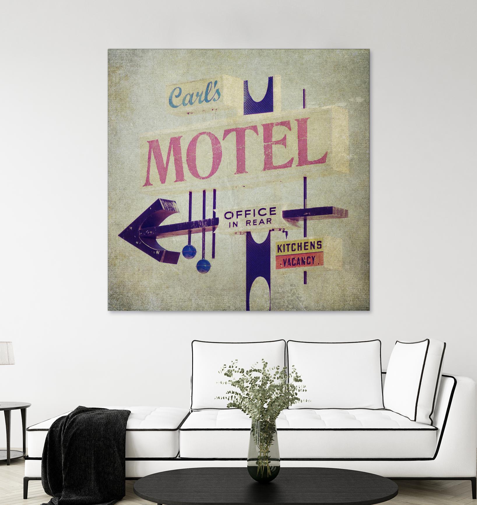 Carls Motel Sign by Honey Malek on GIANT ART - purple contemporary